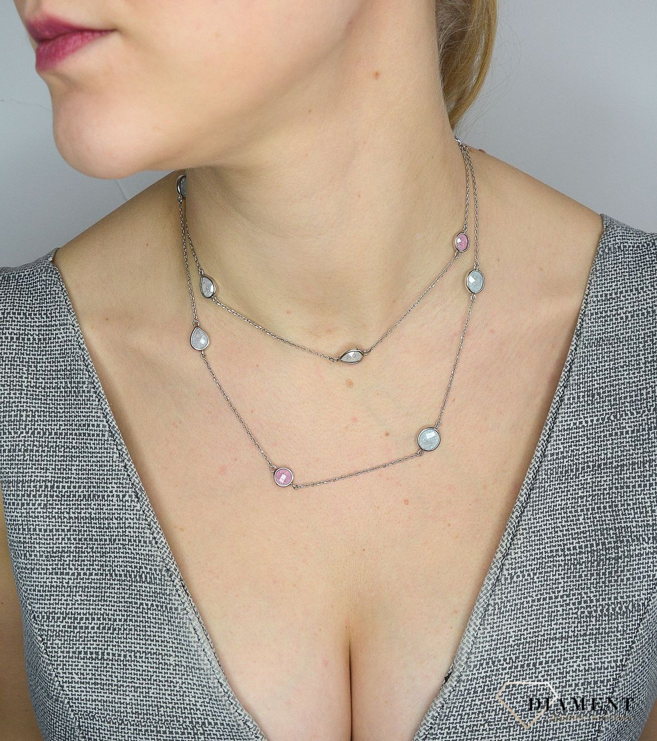 Srebrny naszyjnik długi z kolorowymi kamieniami DIA-NSZ-2829-925.jpg