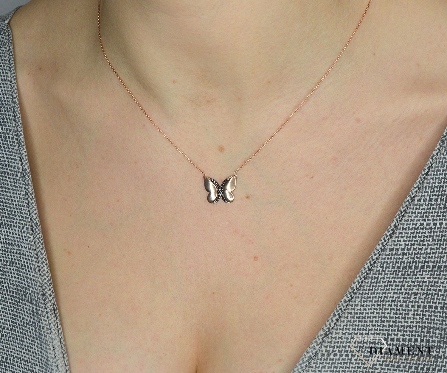 Pozłacana celebrytka z zawieszką DIA-NSZ-2836-925✓Naszyjniki Damskie w Sklepie z Biżuterią zegarki-diament.pl✓.jpg