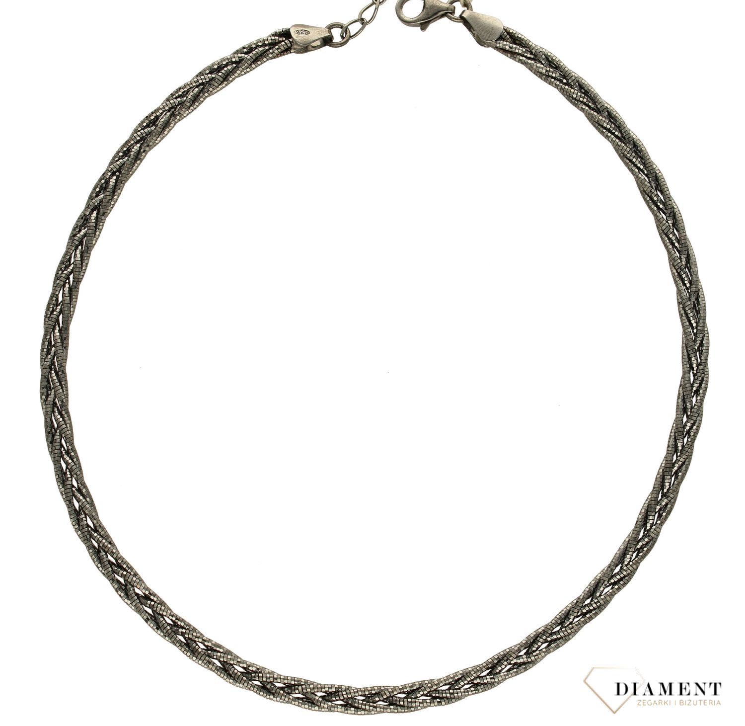 Srebrny naszyjnik plecionka ciemna DIA-NSZ-2853-925.jpg