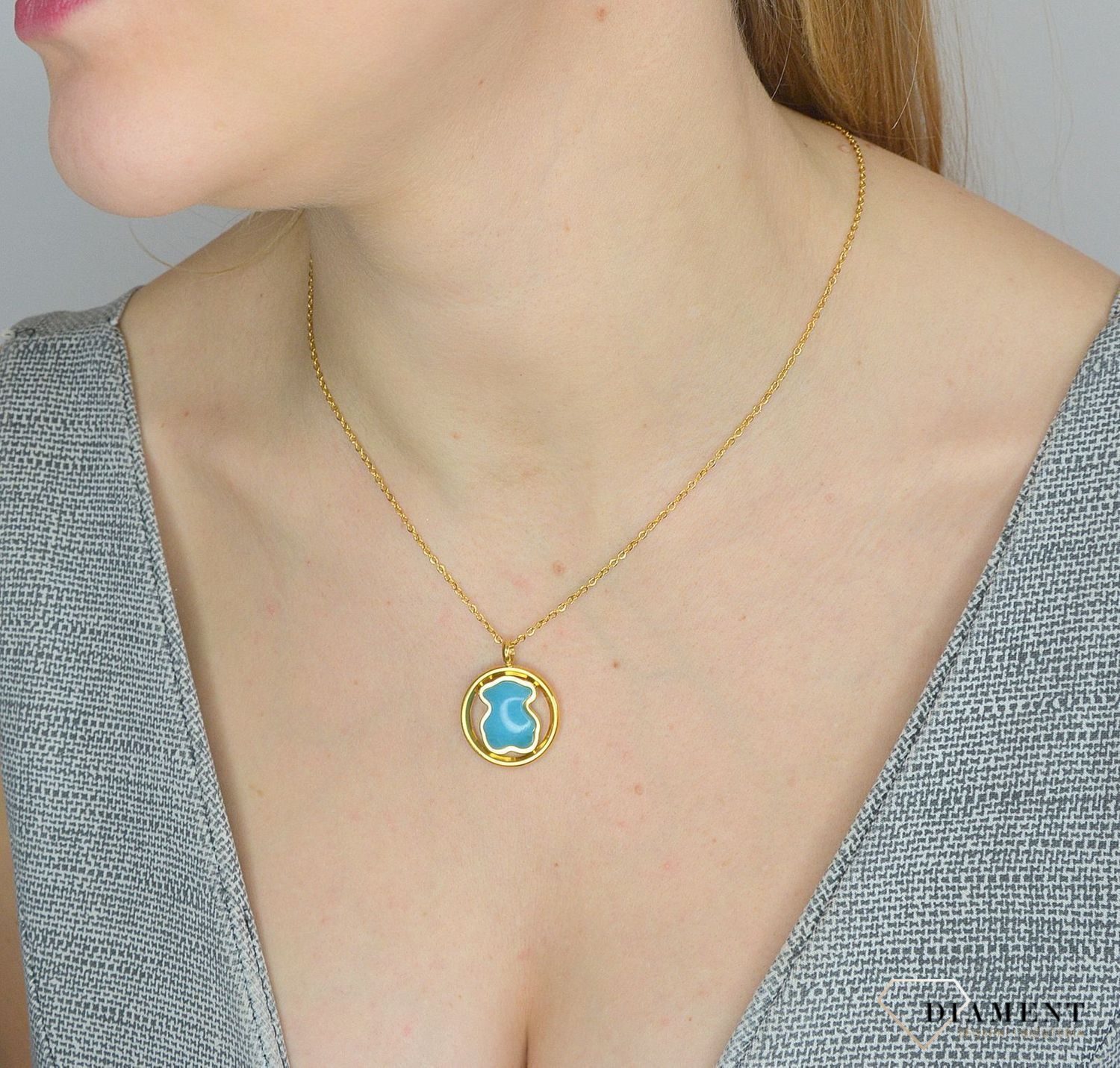 Naszyjnik damski z zawieszką niebieski miś DIA-NSZ-2854-STAL.jpg