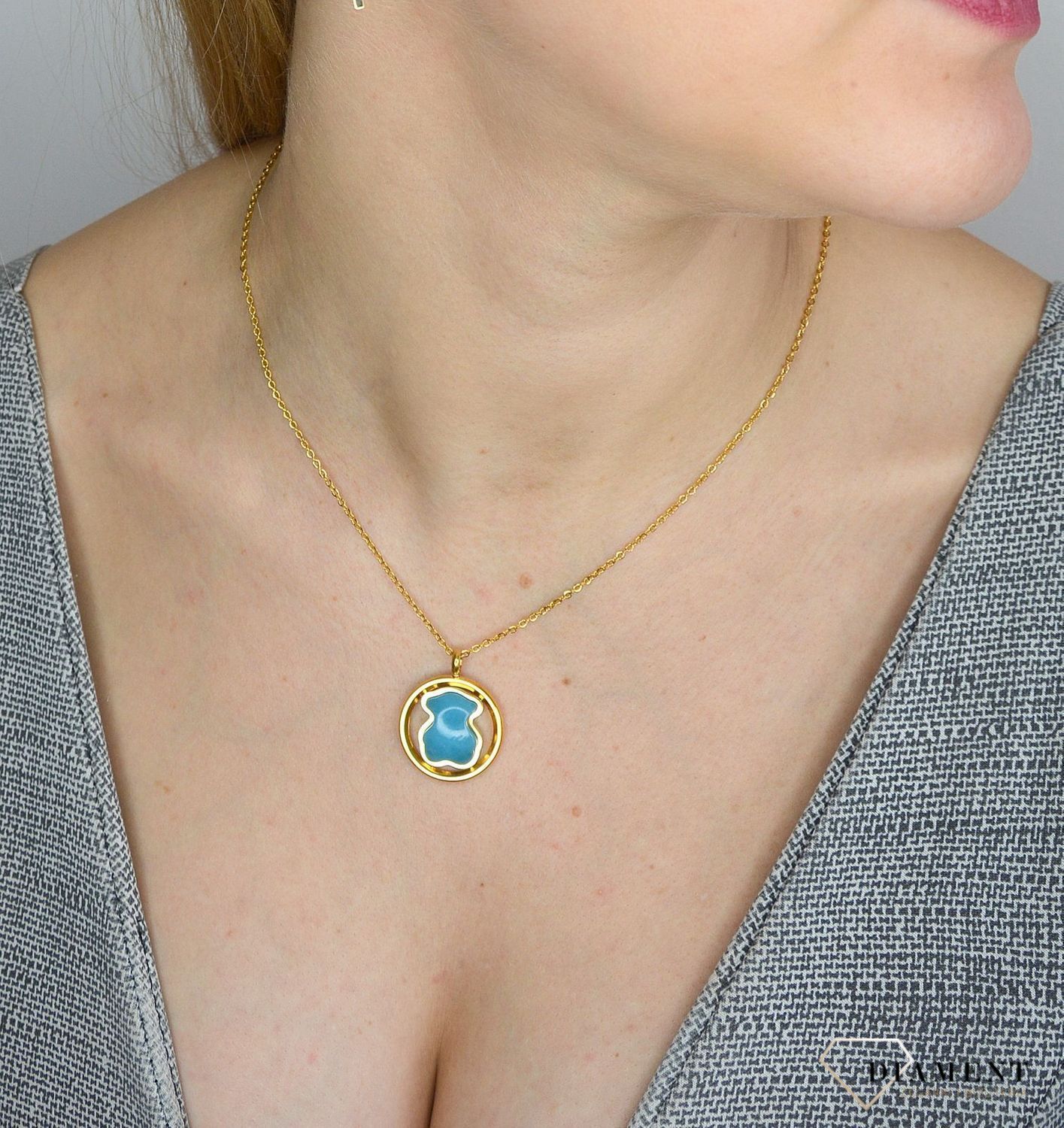 Naszyjnik damski z zawieszką niebieski miś DIA-NSZ-2854-STAL.jpg