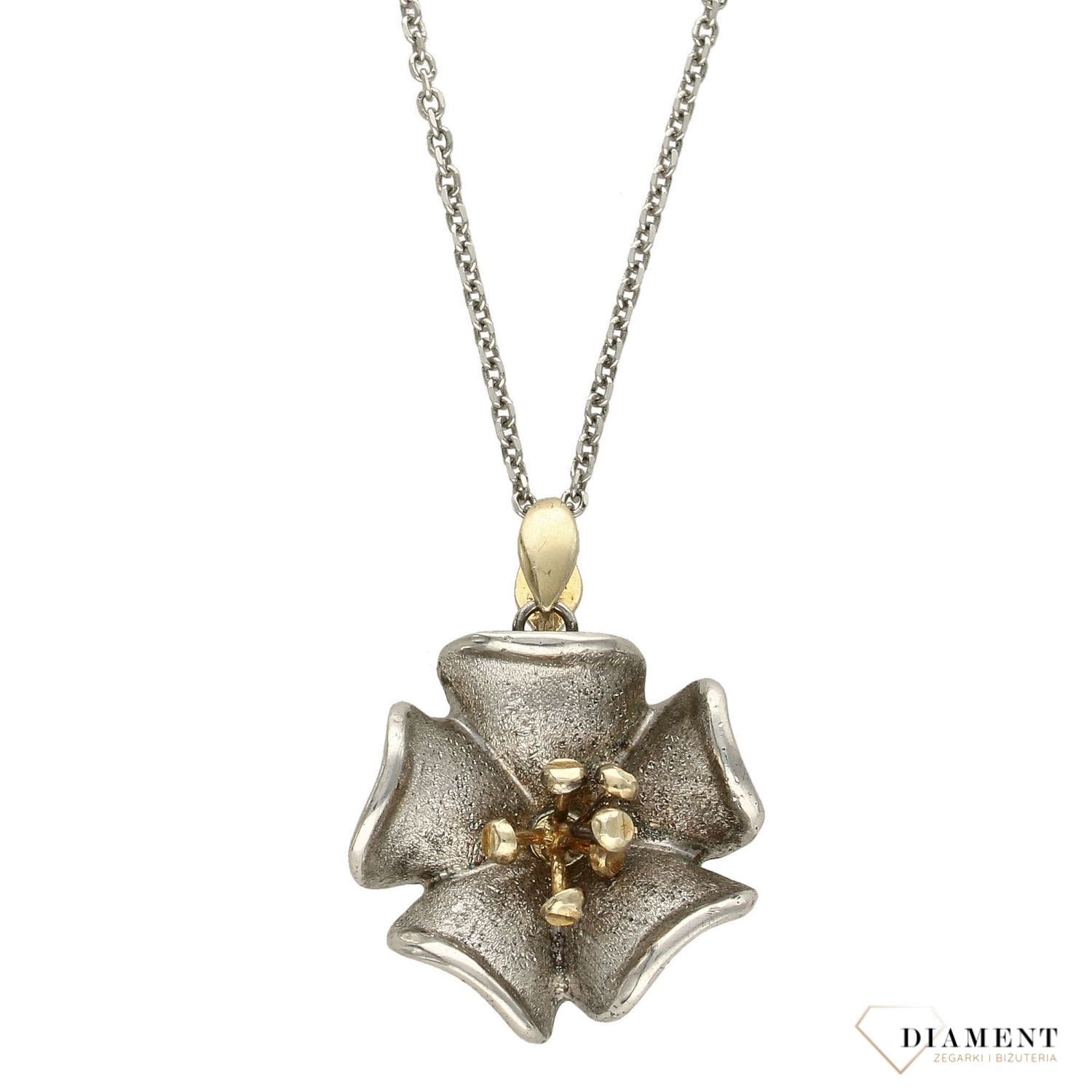 Srebrny naszyjnik damski z zawieszką w kształcie kwiatka DIA-NSZ-2862-925✓Naszyjniki Damskie w Sklepie z Biżuterią zegarki-diament.pl.jpg