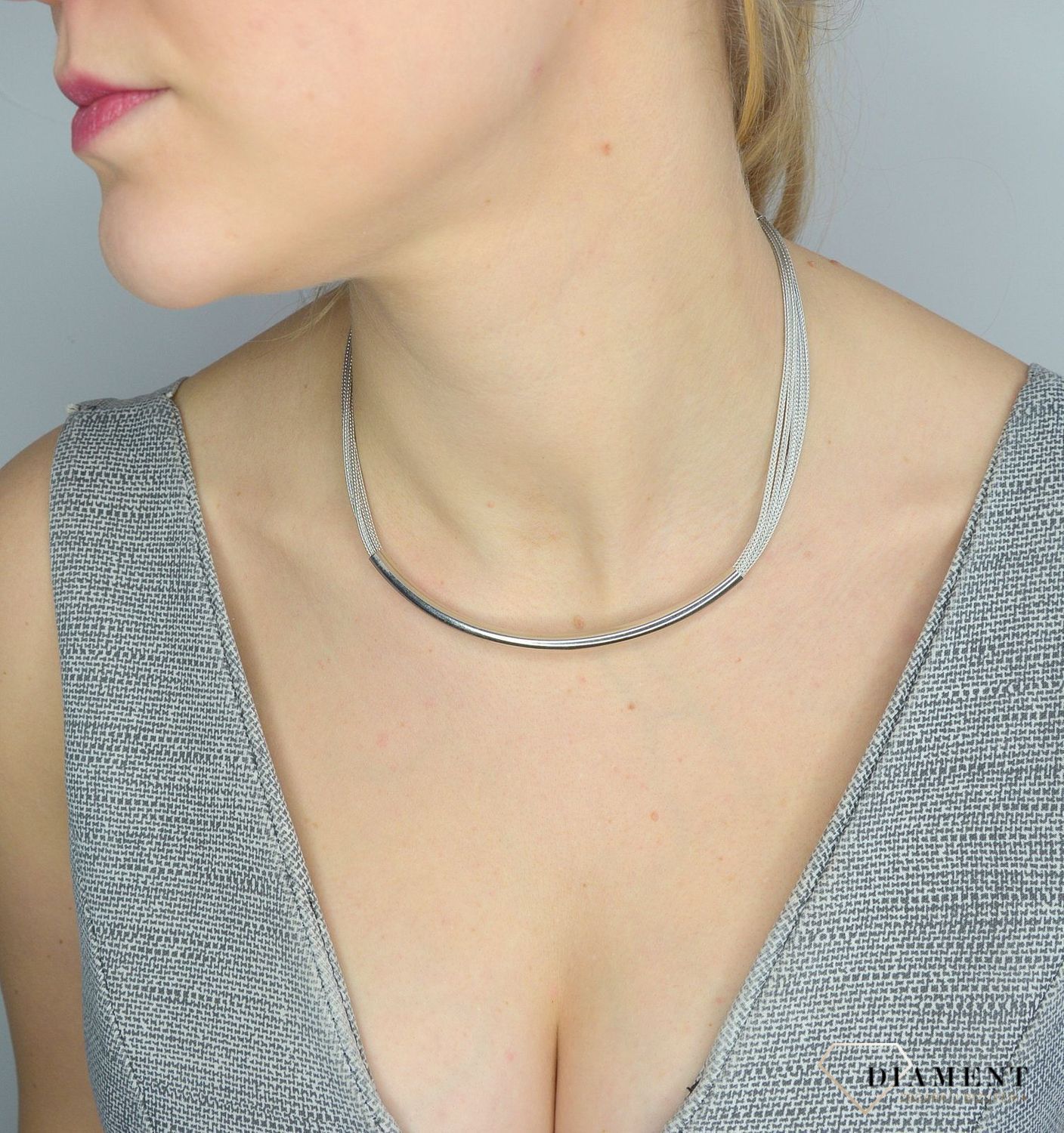 Srebrny naszyjnik 925 łańcuszki z rurką DIA-NSZ-2863-925.jpg