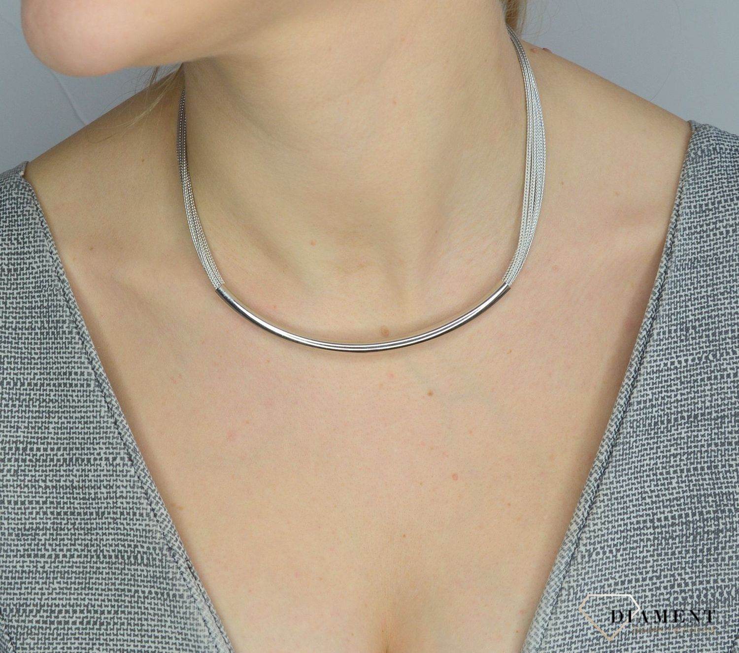 Srebrny naszyjnik 925 łańcuszki z rurką DIA-NSZ-2863-925.jpg