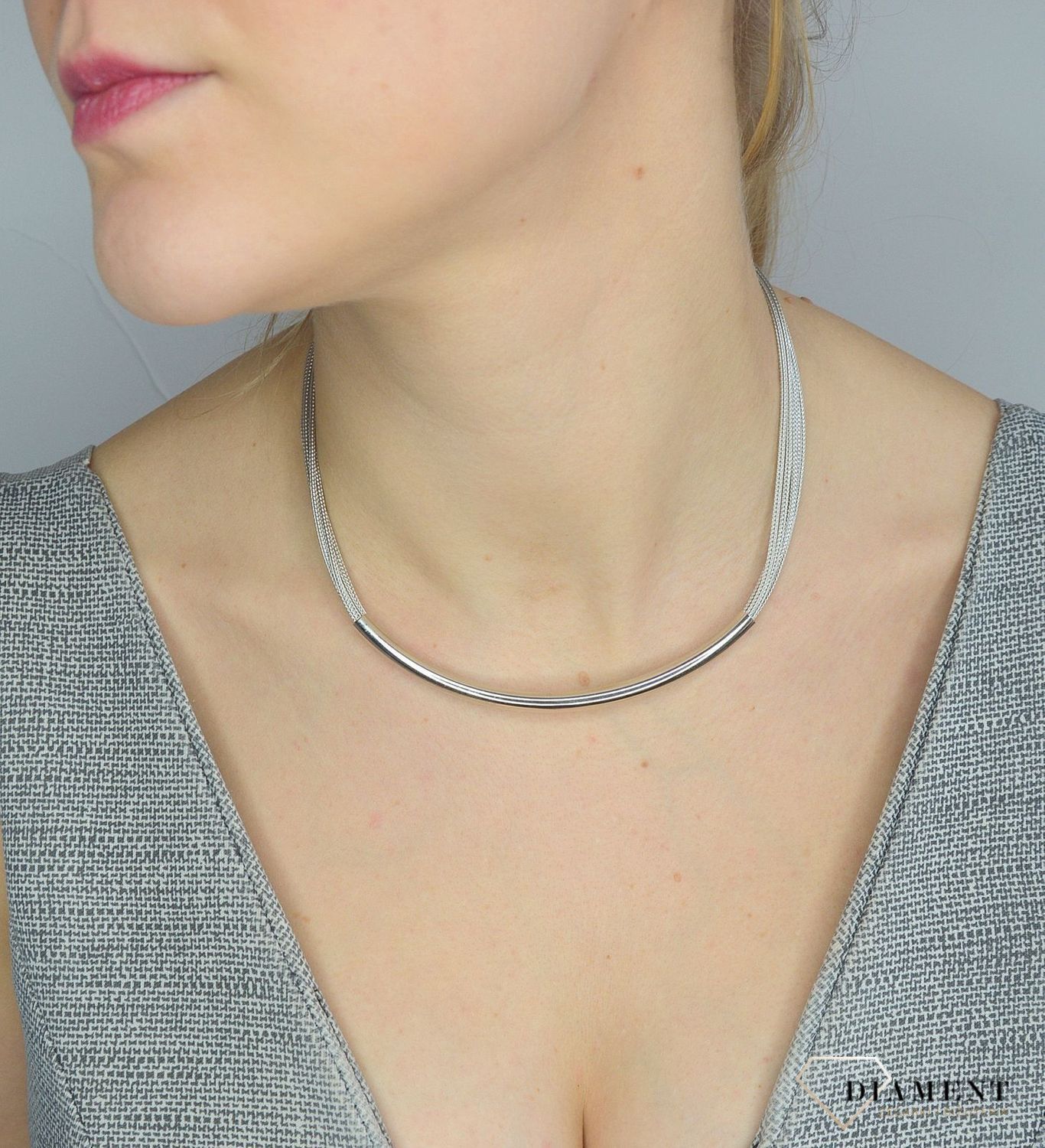 Srebrny naszyjnik 925 łańcuszki z rurką DIA-NSZ-2863-925.jpg