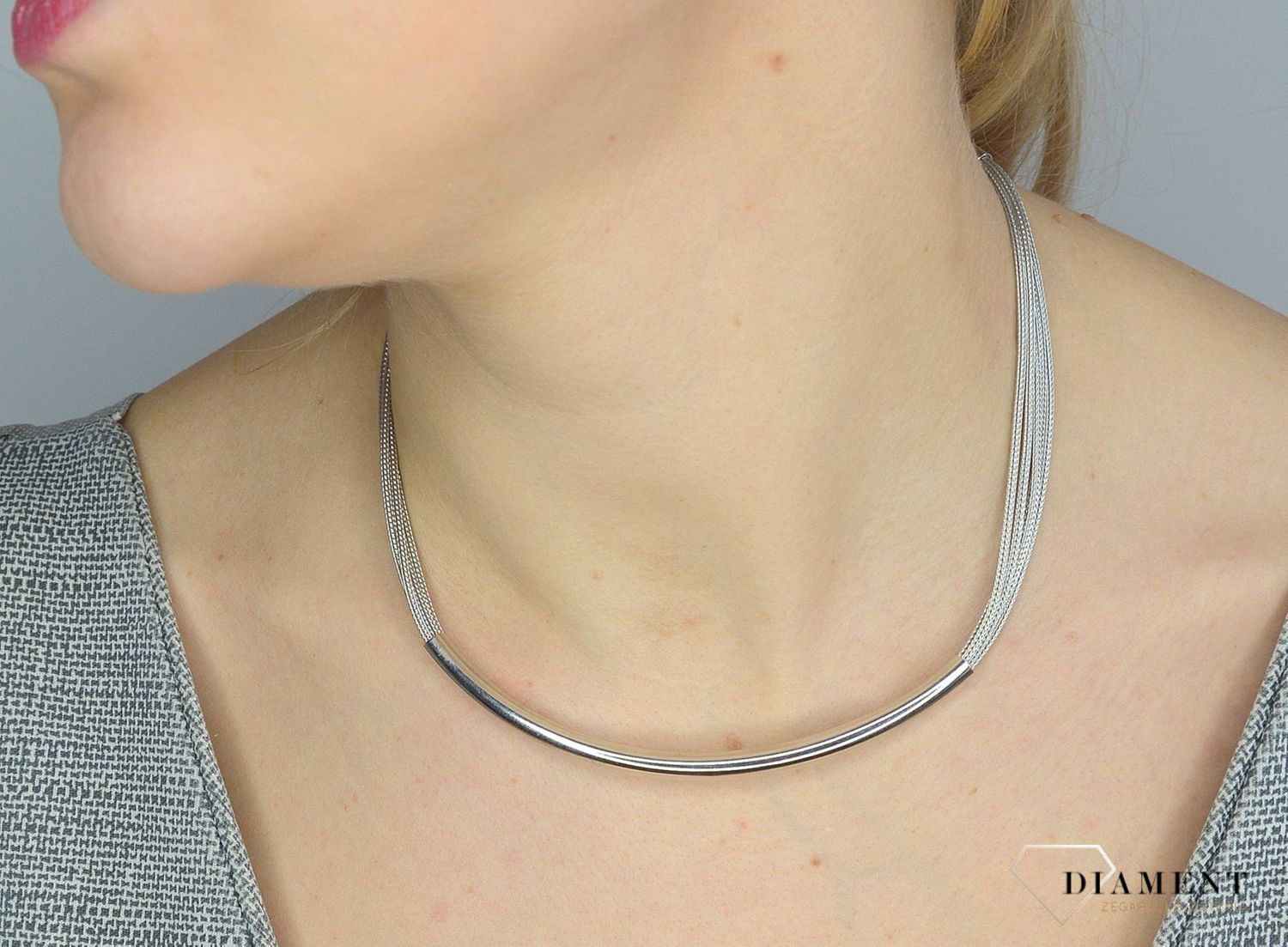 Srebrny naszyjnik 925 łańcuszki z rurką DIA-NSZ-2863-925.jpg