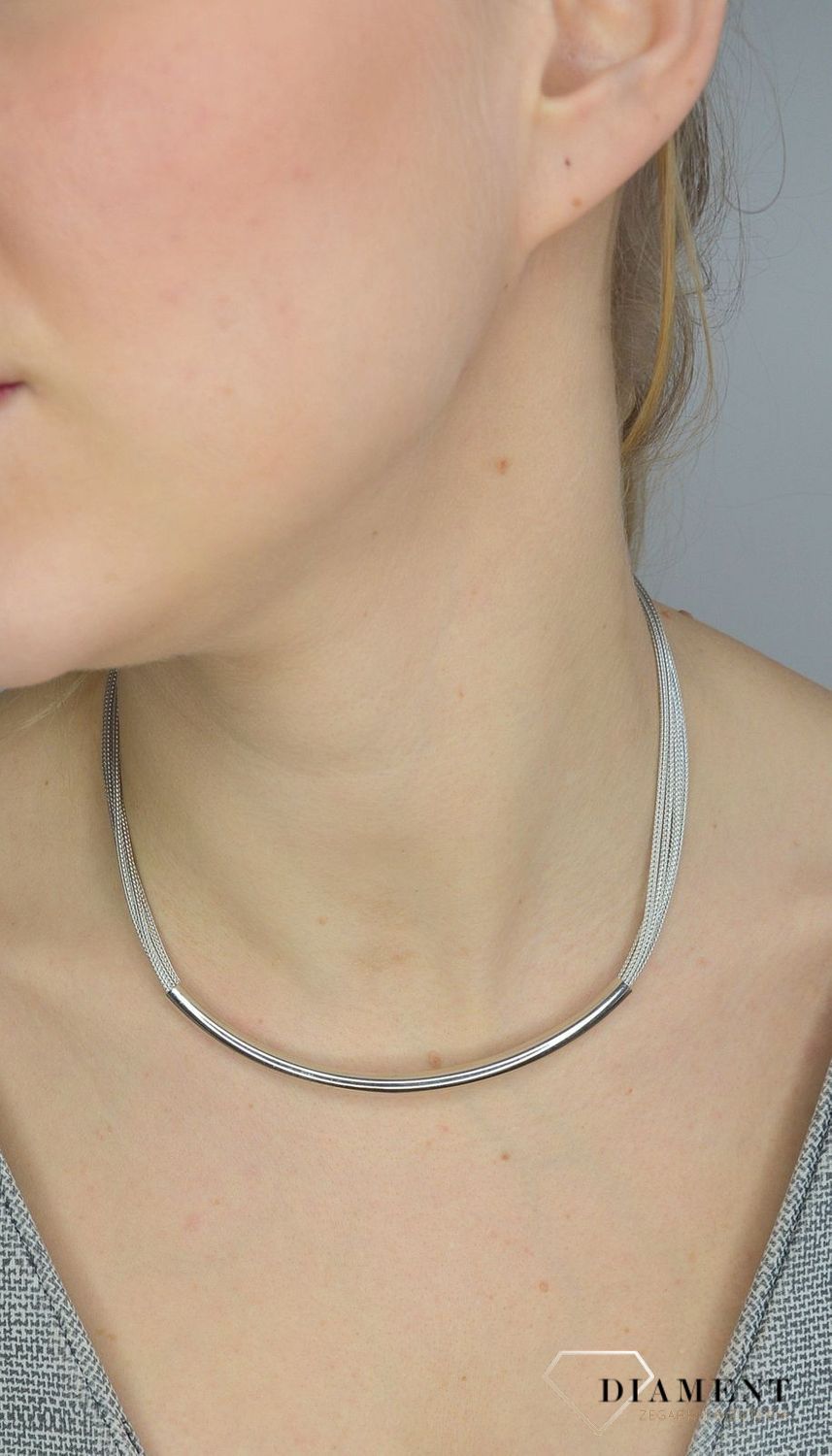 Srebrny naszyjnik 925 łańcuszki z rurką DIA-NSZ-2863-925.jpg