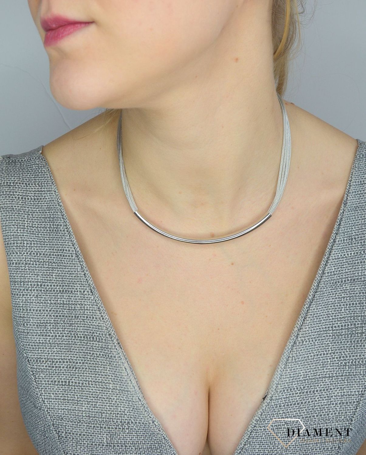 Srebrny naszyjnik 925 łańcuszki z rurką DIA-NSZ-2863-925.jpg