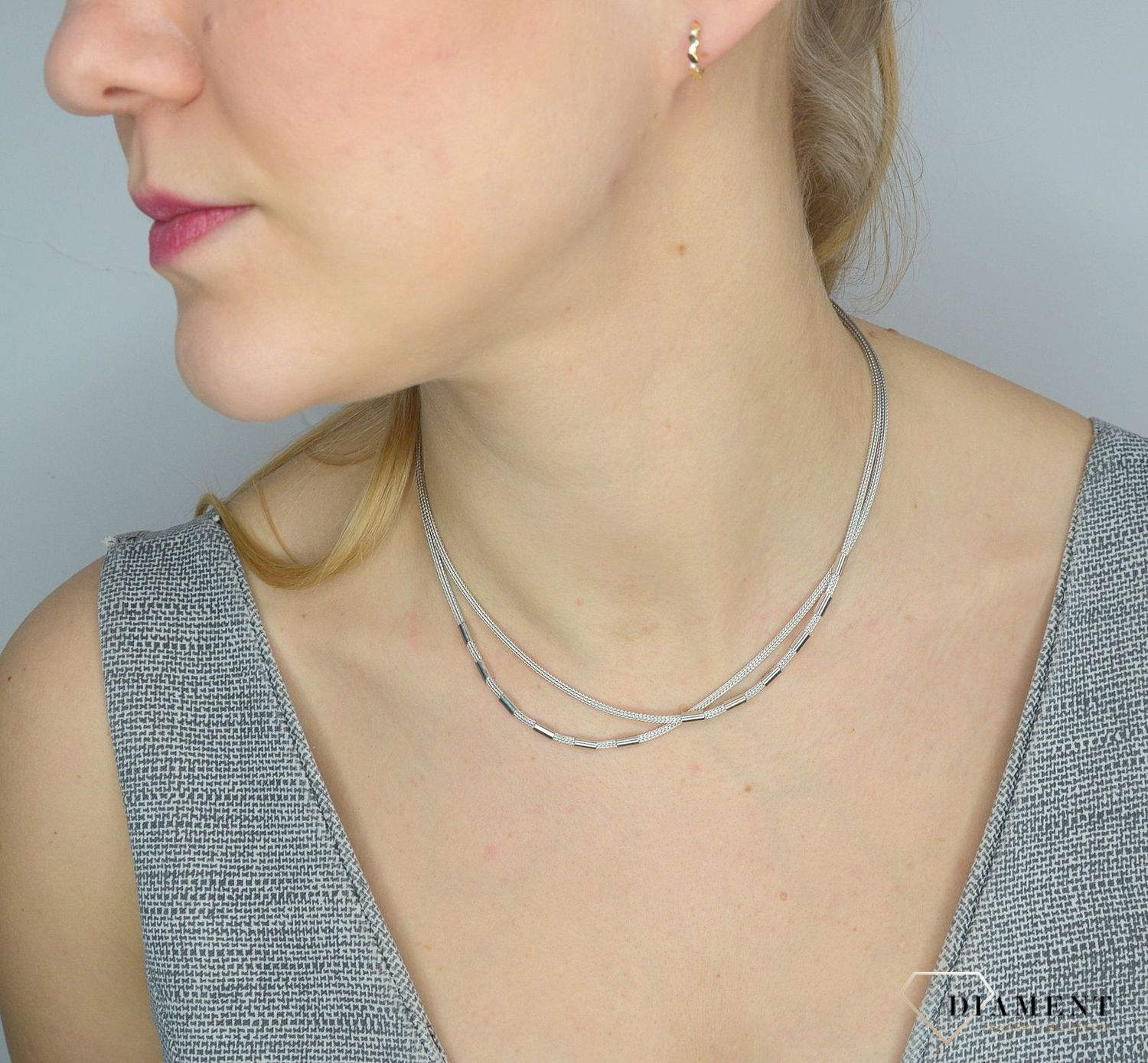 Srebrny naszyjnik dwa łańcuszki z blaszkami DIA-NSZ-2864-925.jpg