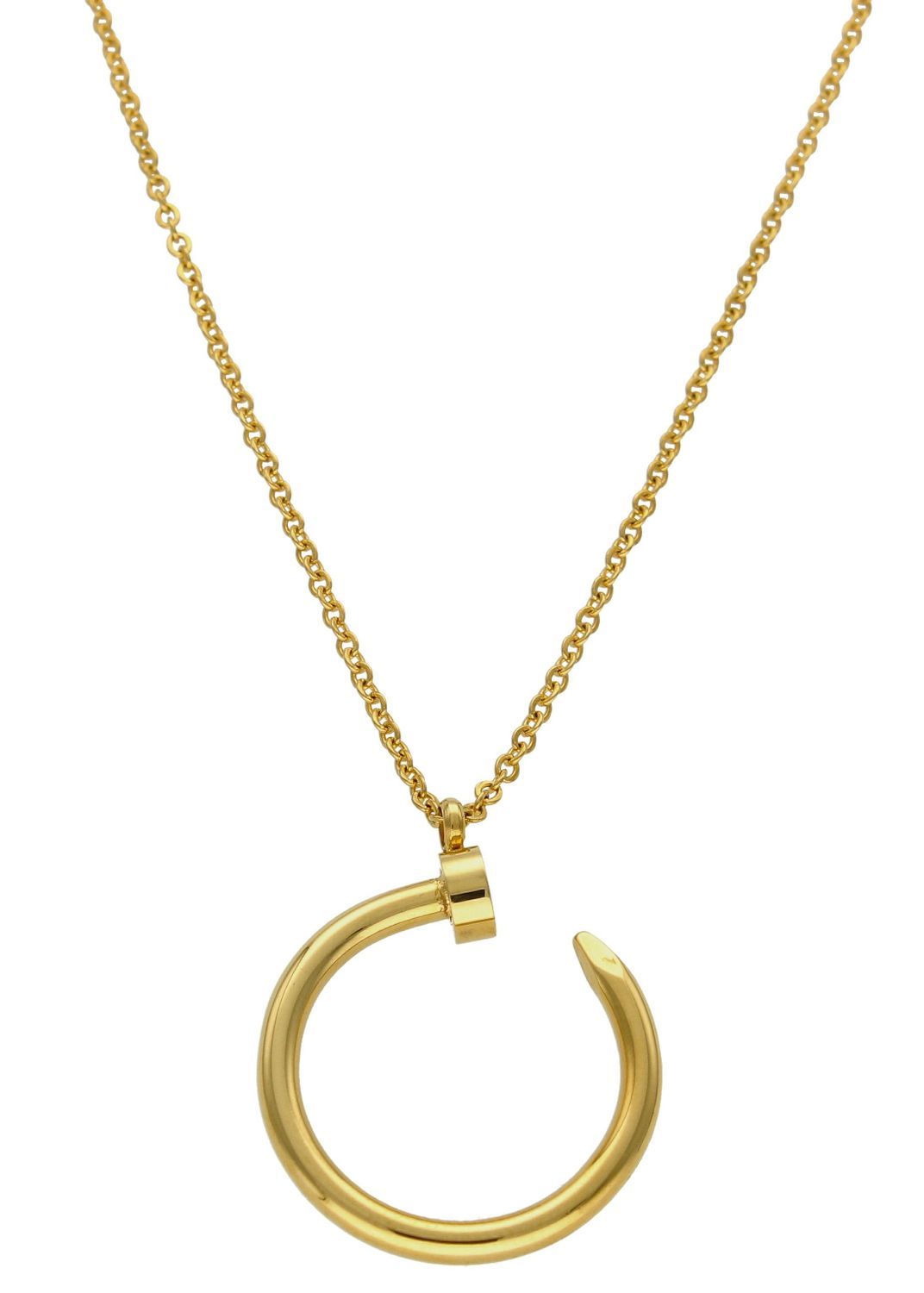 Naszyjnik stalowy celebrytka pokryta złotem z zawieszką Gwóźdź DIA-NSZ-2870-STAL. Naszyjnik stalowy w złotym kolorze. Naszyjnik z popularną zawieszką gwóźdź. Naszyjnik damski stalowy o długości 45 cm, bez możliwości przedłuż.jpg