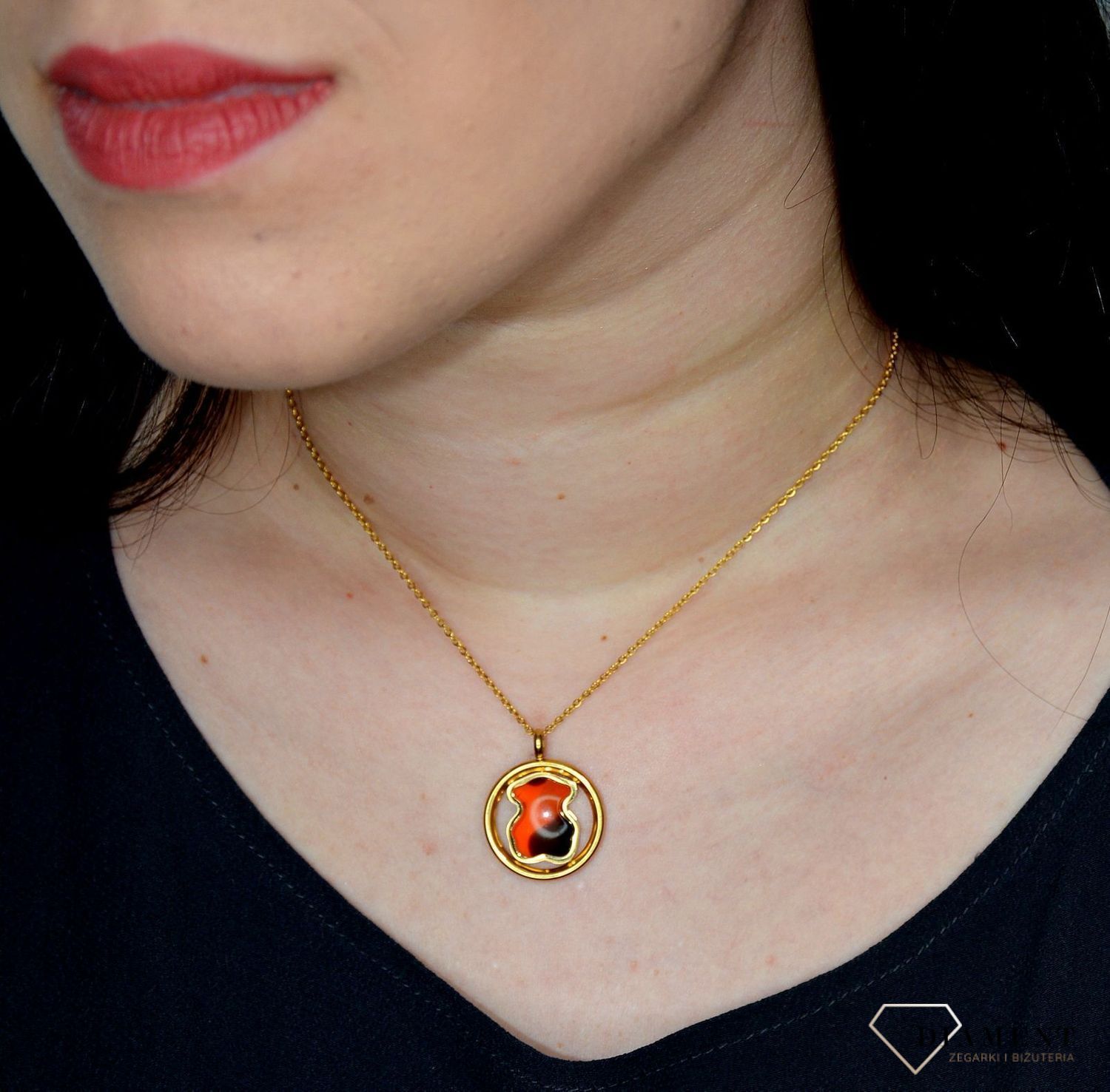 Naszyjnik damski TUOS z zawieszką brązowy miś DIA-NSZ-2878-STAL.jpg