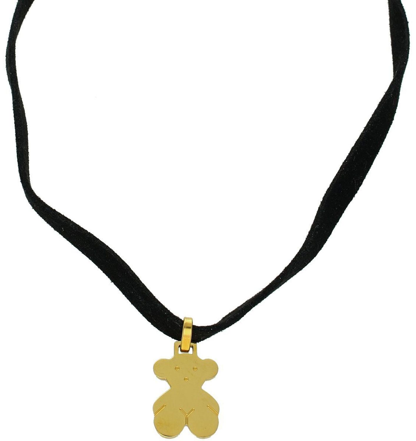 Pozłacany naszyjnik choker z zawieszką misia – delikatna biżuteria damska ze stali nierdzewnej. Długość 45 + 5 cm. Idealny prezent z uroczym akcentem.1.jpg