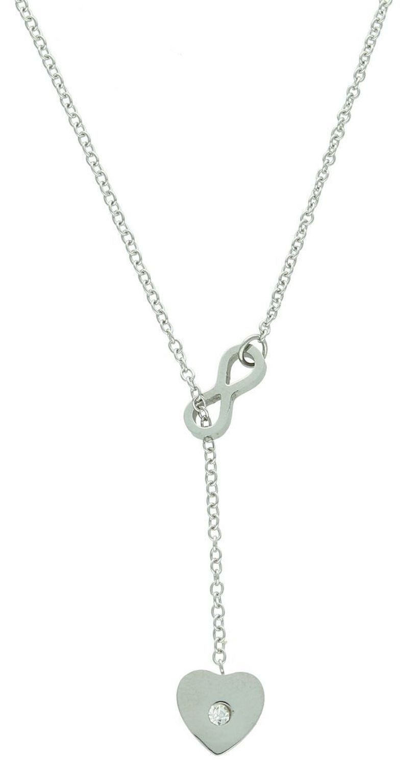 Naszyjnik stalowy znak nieskończoności z sercem – długość 50 cm, zapięcie na karabińczyk. Idealny prezent symbolizujący wieczną miłość. Model DIA-NSZ-2884-STAL.1.jpg