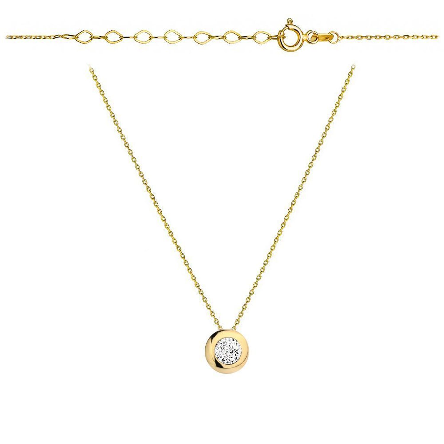 Złoty naszyjnik 585 celebrytka z błyszczącą cyrkonią DIA-NSZ-3-25-N00456-2-585. Niezwykle szykowny i delikatny naszyjnik wykonany z najwyższej jakości 14–karatowego żółtego złota to elegancki dodatek do wielu stylizacji. Idealny nasz.jpg