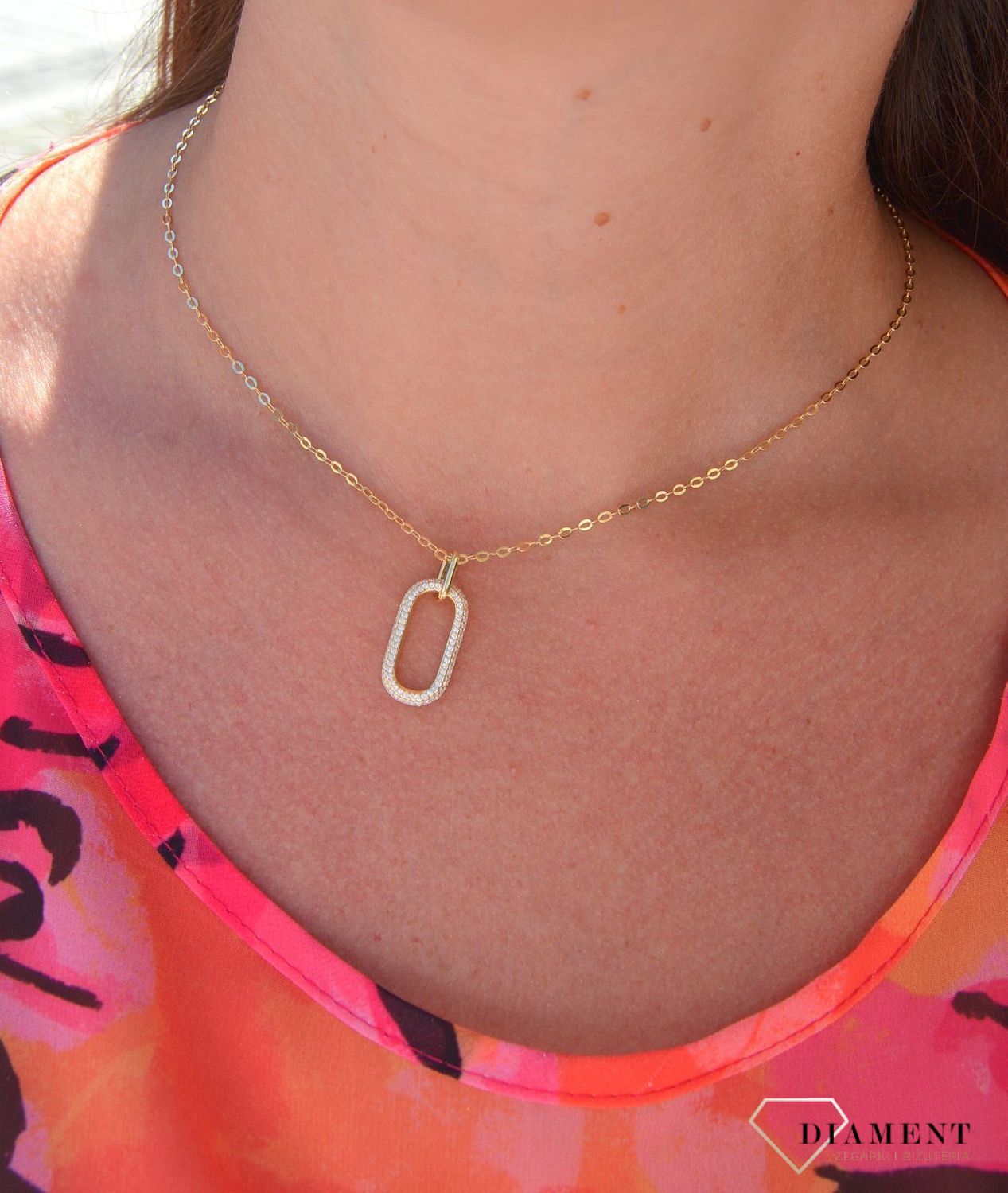 Srebrny naszyjnik pozłacany z cyrkoniami DIA-NSZ-3015-925 💎 Niezwykle szykowny naszyjnik wykonany z najwyższej jakości srebra to elegancki dodatek do wielu stylizacji..jpg