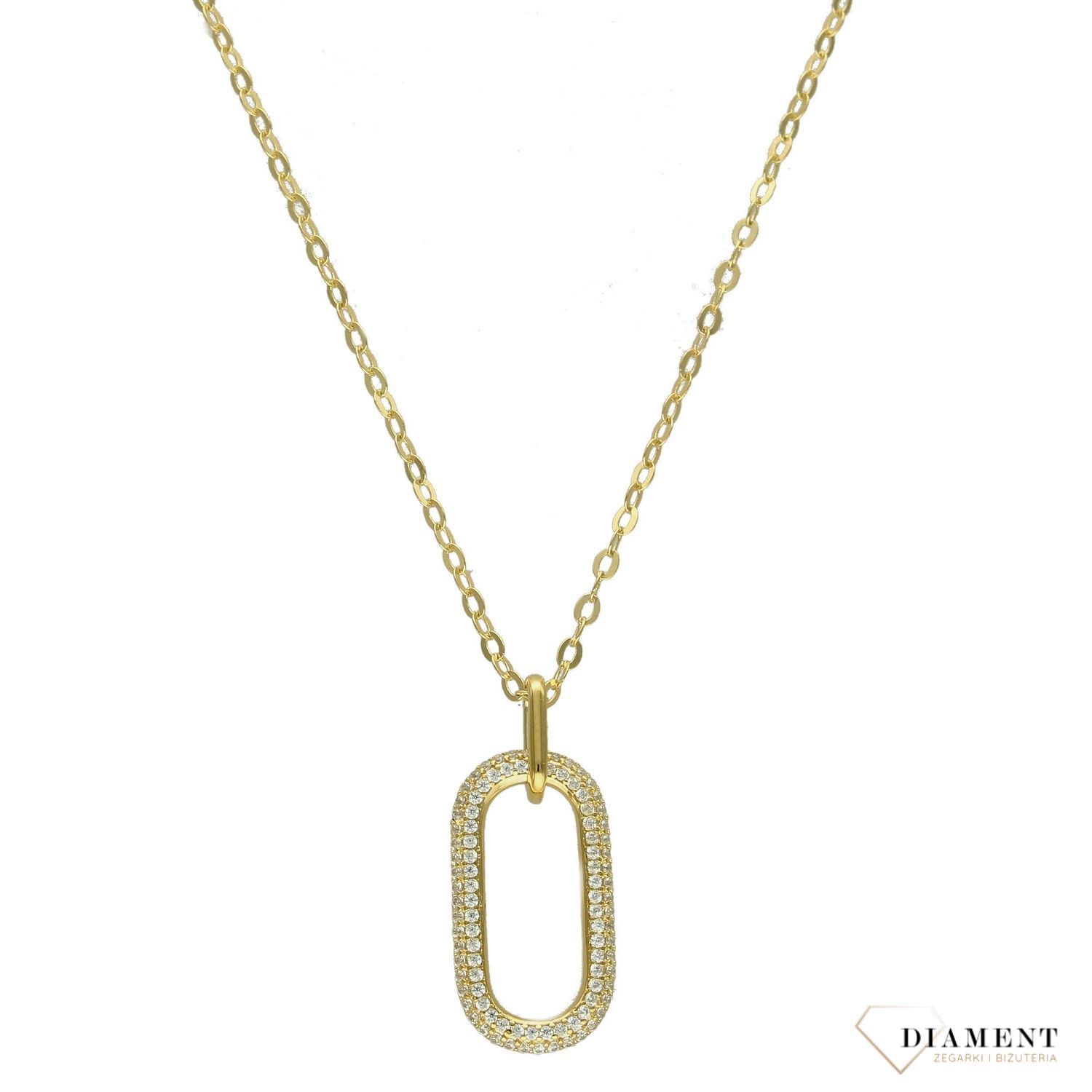 Srebrny naszyjnik pozłacany z cyrkoniami DIA-NSZ-3015-925 💎 Niezwykle szykowny naszyjnik wykonany z najwyższej jakości srebra to elegancki dodatek do wielu stylizacji..jpg