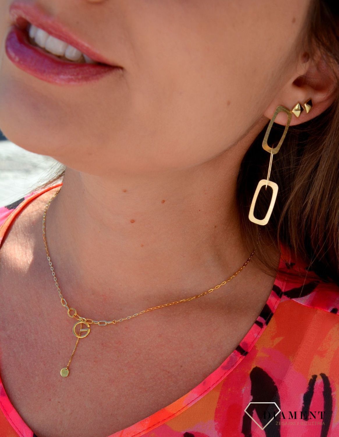Srebrny naszyjnik pozłacany z zawieszką literka G DIA-NSZ-3058-925.jpg