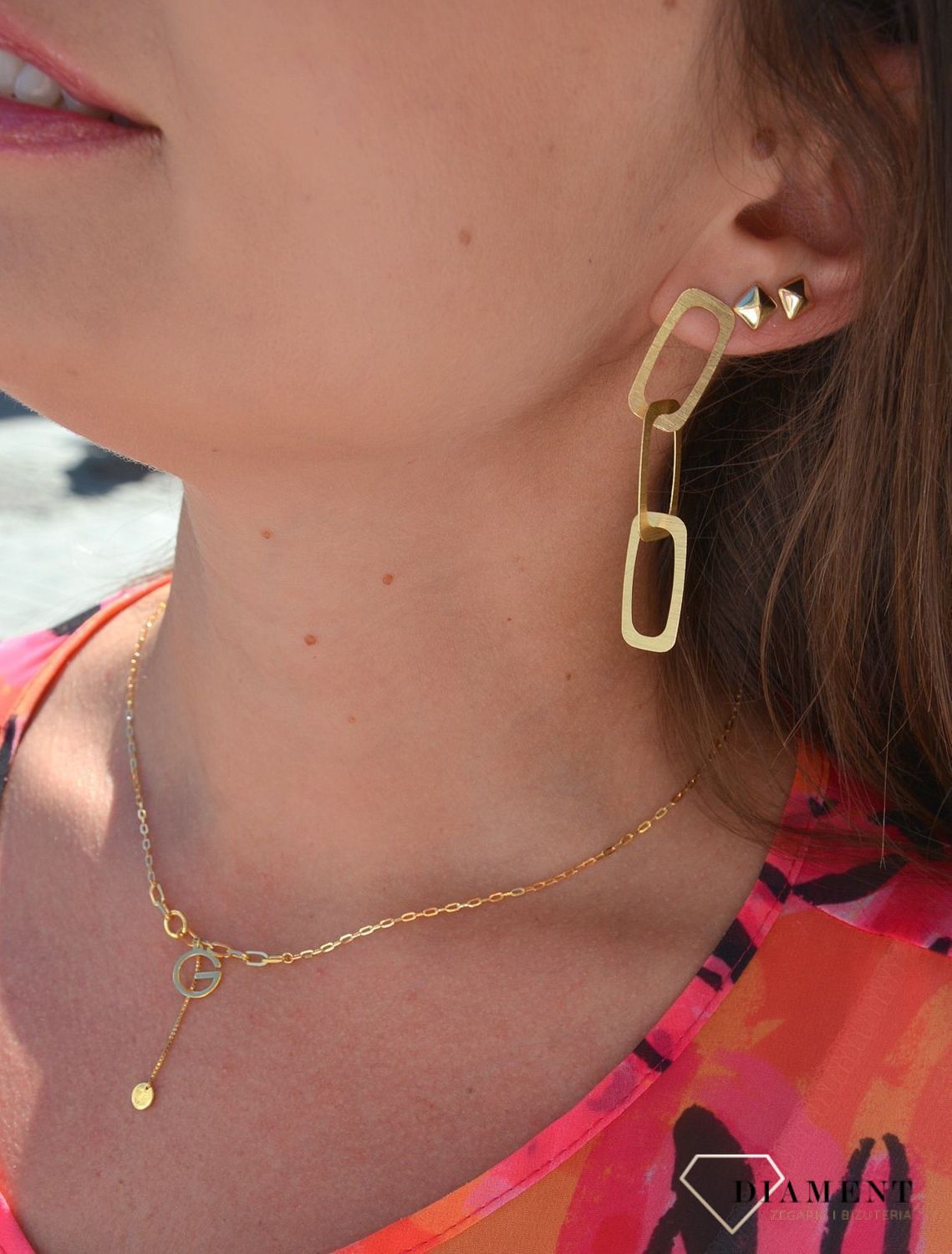 Srebrny naszyjnik pozłacany z zawieszką literka G DIA-NSZ-3058-925.jpg