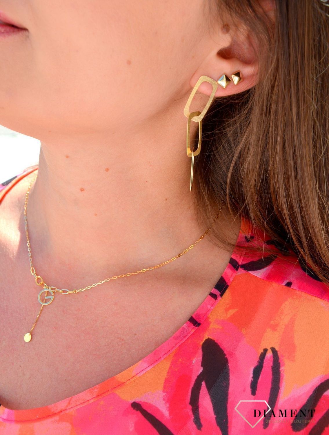 Srebrny naszyjnik pozłacany z zawieszką literka G DIA-NSZ-3058-925.jpg