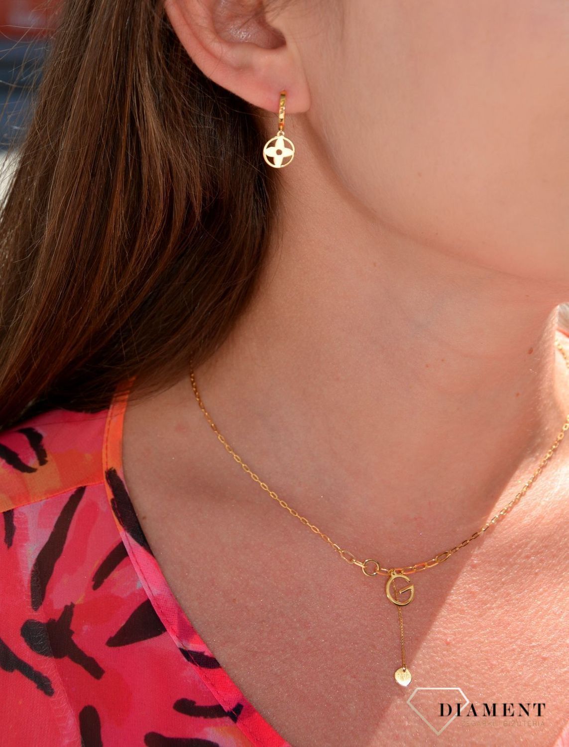 Srebrny naszyjnik pozłacany z zawieszką literka G DIA-NSZ-3058-925.jpg