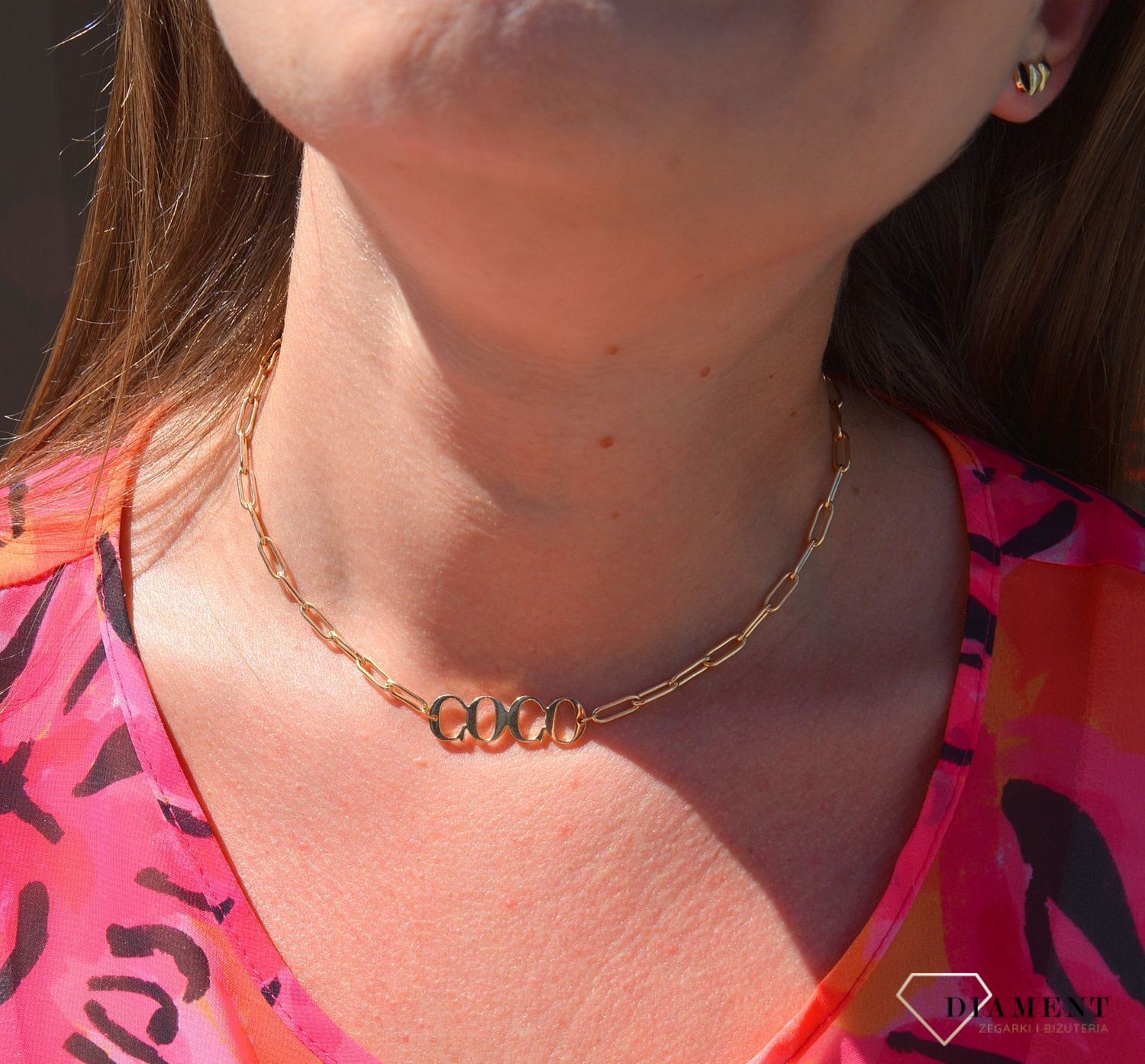 Naszyjnik srebrny pozłacany 'Łańcuch COCO' DIA-NSZ-3059-925.jpg