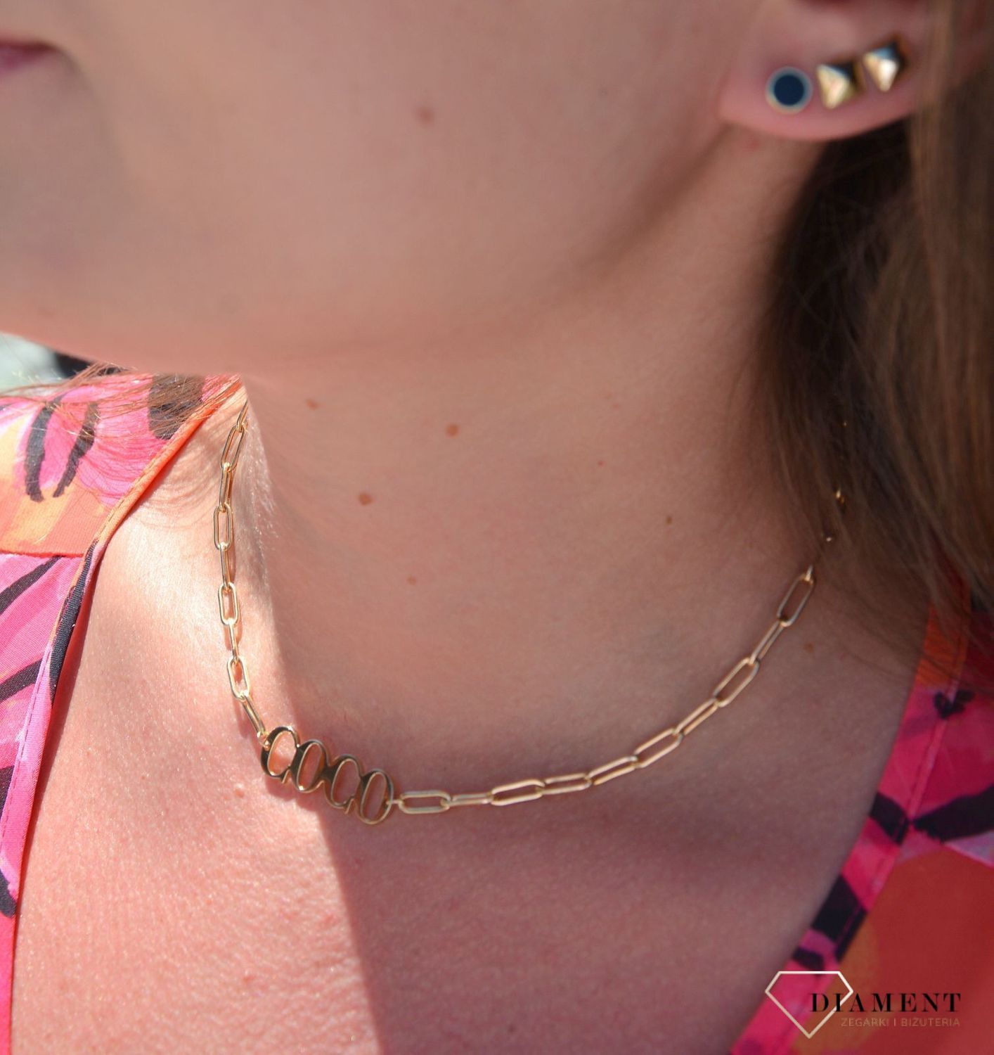 Naszyjnik srebrny pozłacany 'Łańcuch COCO' DIA-NSZ-3059-925.jpg