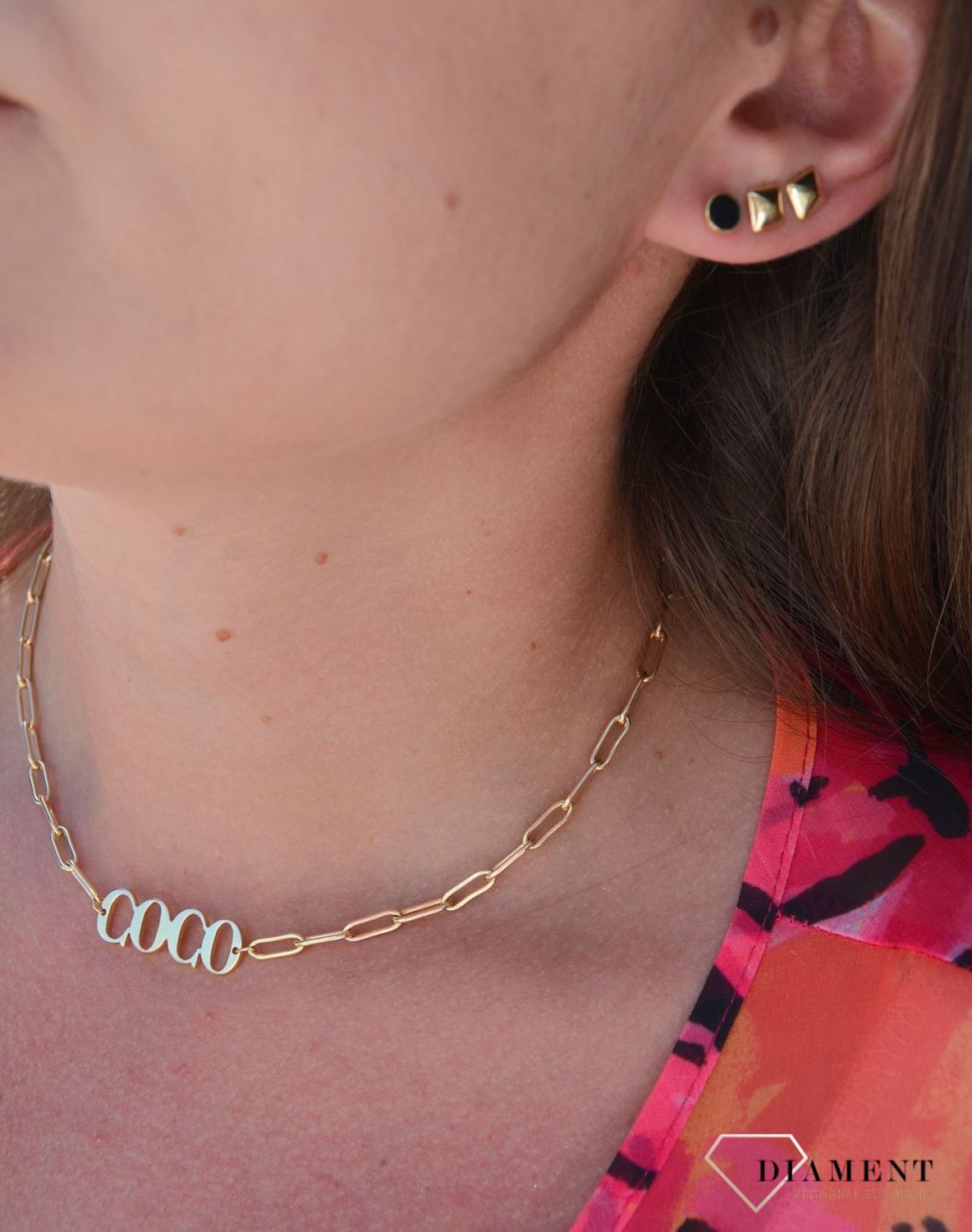 Naszyjnik srebrny pozłacany 'Łańcuch COCO' DIA-NSZ-3059-925.jpg