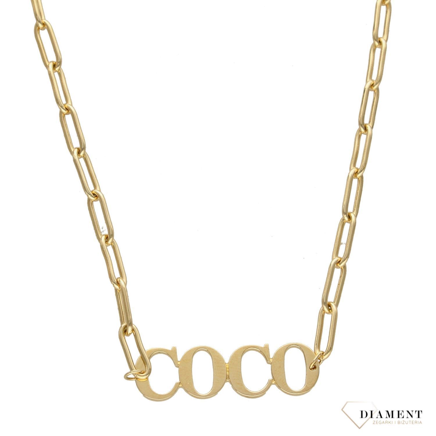 Naszyjnik srebrny pozłacany 'Łańcuch COCO' DIA-NSZ-3059-925.jpg