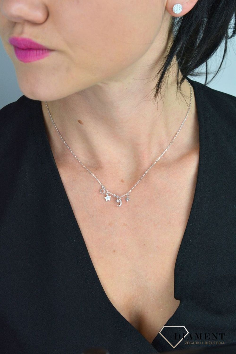 Naszyjnik srebrna celebrytka z zawieszkami DIA-NSZ-3067-925.jpg