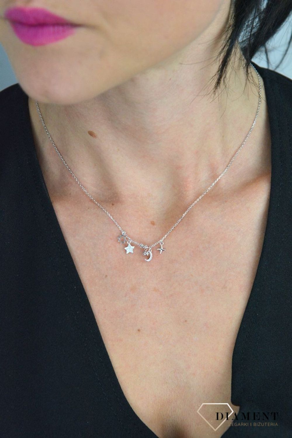 Naszyjnik srebrna celebrytka z zawieszkami DIA-NSZ-3067-925.jpg