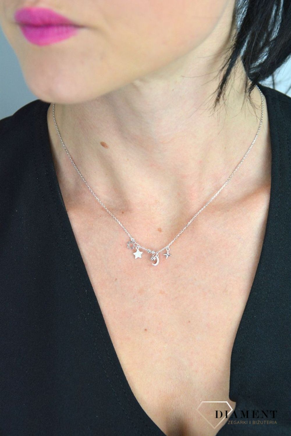Naszyjnik srebrna celebrytka z zawieszkami DIA-NSZ-3067-925.jpg