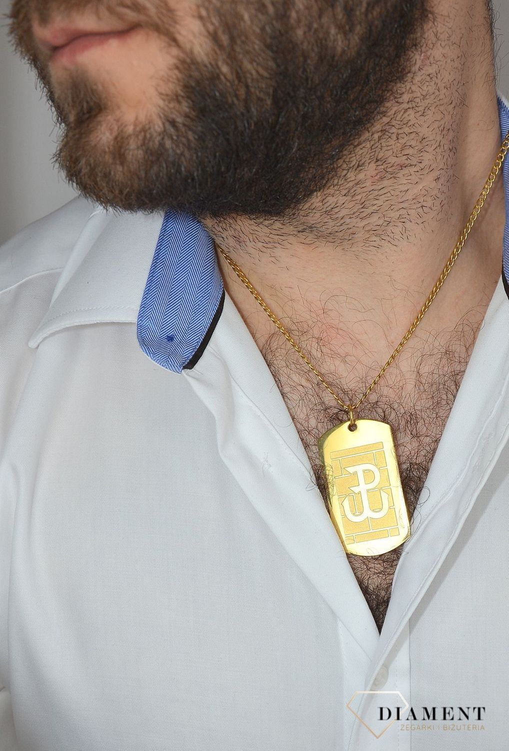 Naszyjnik męski nieśmiertelnik z blaszką polski walczącej DIA-NSZ-3079-STAL.jpg