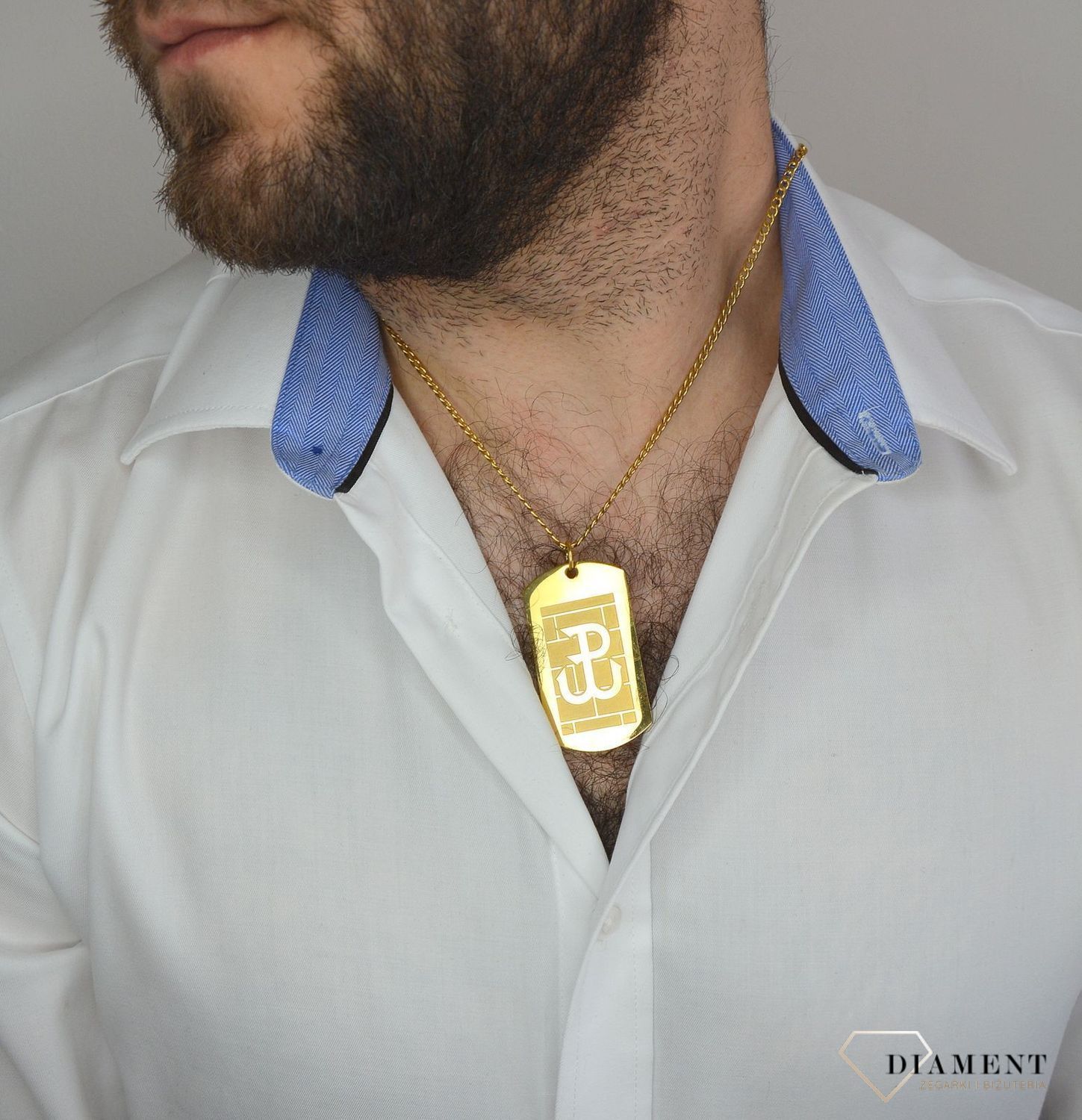 Naszyjnik męski nieśmiertelnik z blaszką polski walczącej DIA-NSZ-3079-STAL.jpg