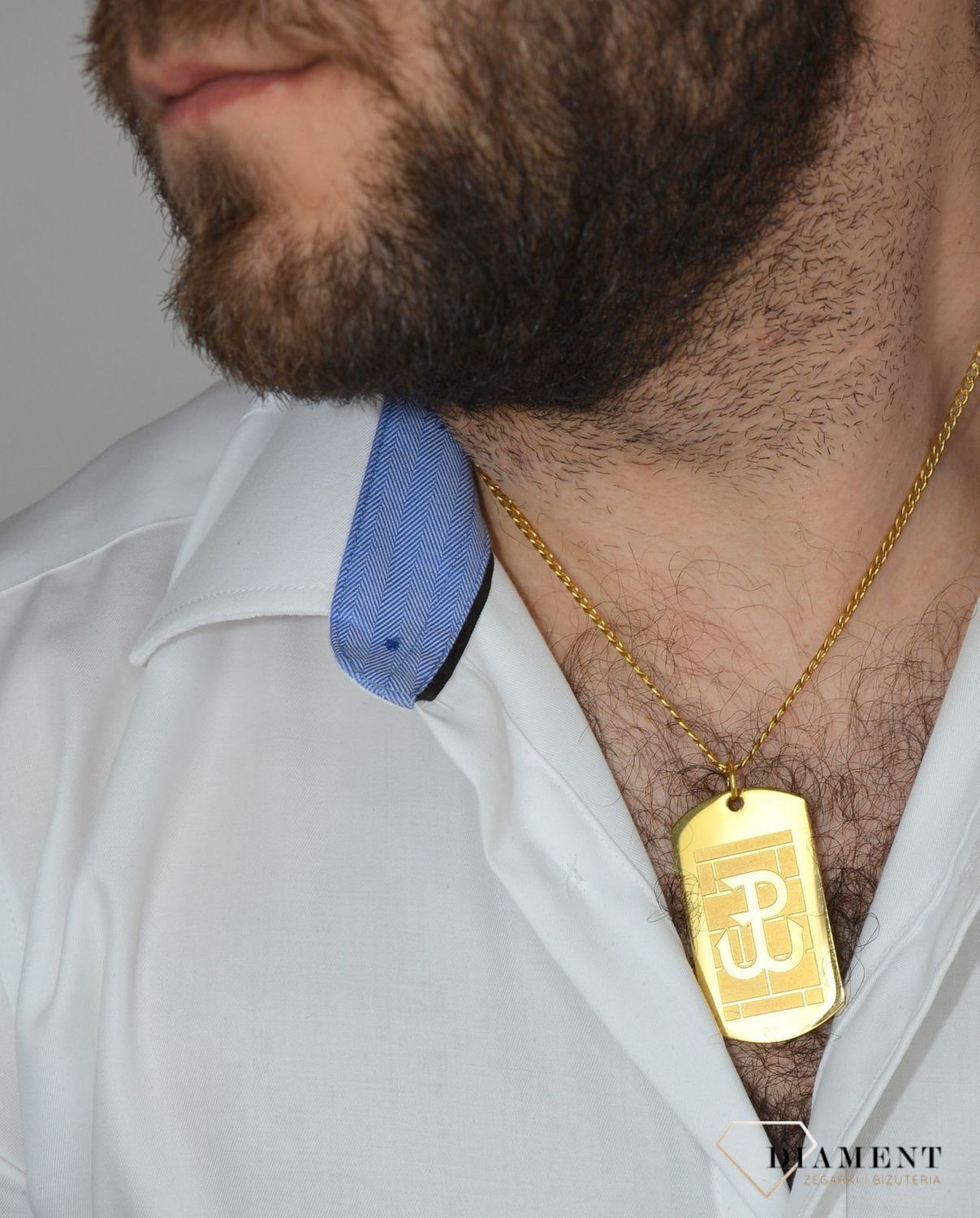 Naszyjnik męski nieśmiertelnik z blaszką polski walczącej DIA-NSZ-3080-STAL.jpg