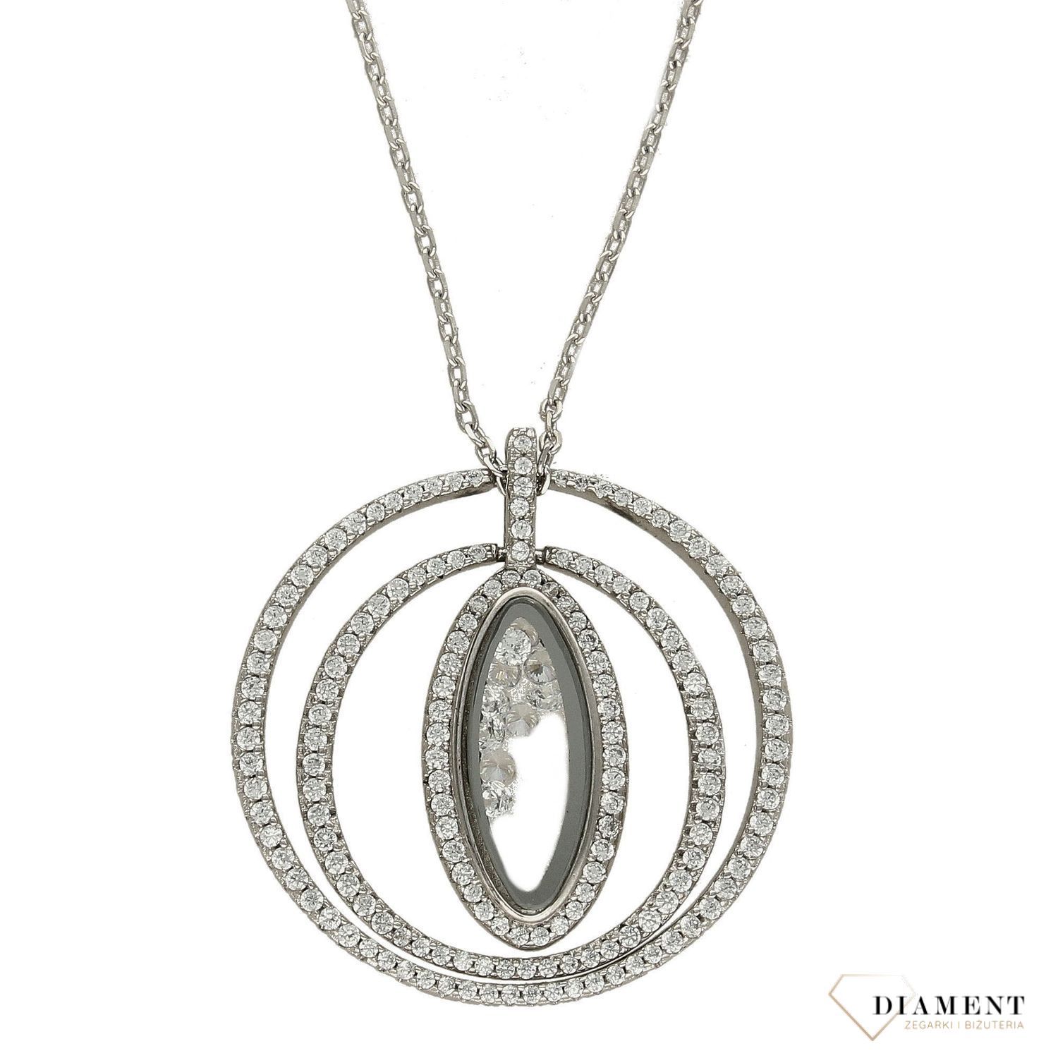 Srebrny naszyjnik 925 cyrkonie w kółkach DIA-NSZ-3084-925.jpg