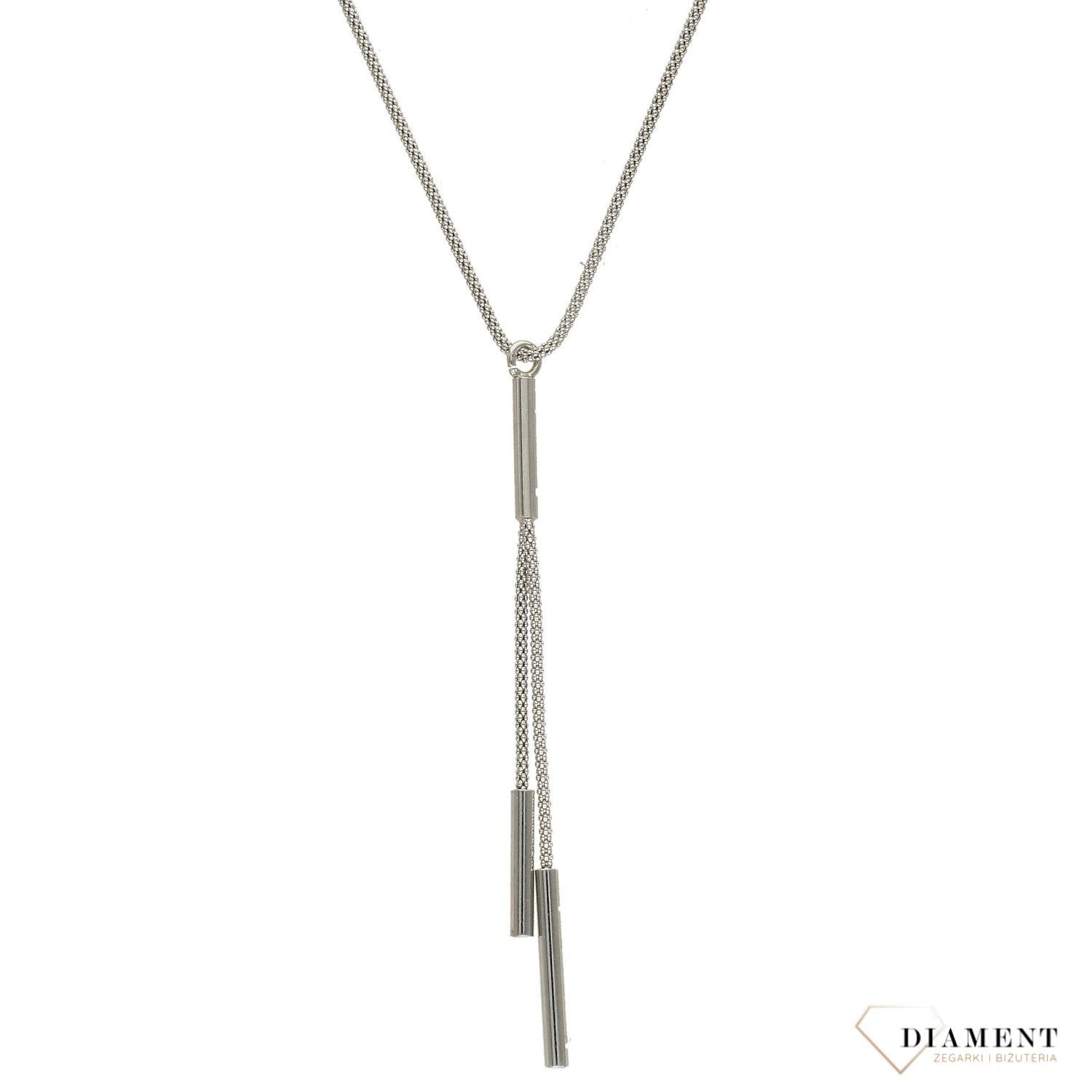 Naszyjnik srebrny krawatka dwa patyczki DIA-NSZ-3105-925.jpg