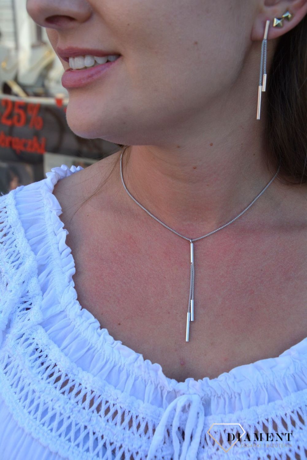 Naszyjnik srebrny krawatka dwa patyczki DIA-NSZ-3105-925.jpg