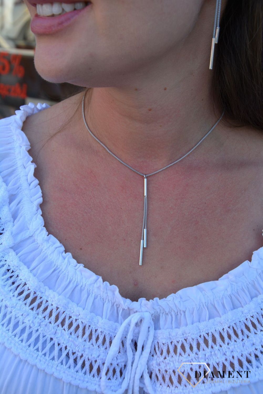 Naszyjnik srebrny krawatka dwa patyczki DIA-NSZ-3105-925.jpg