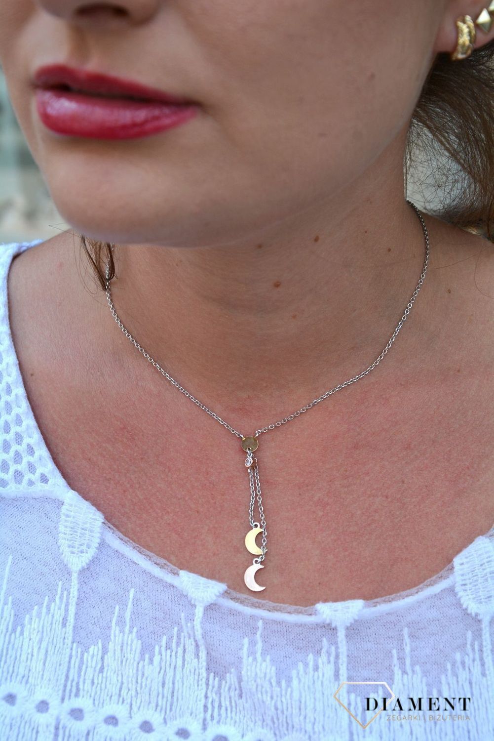 Srebrny naszyjnik celebrytka krawatka z księżycami DIA-NSZ-3266-925.jpg