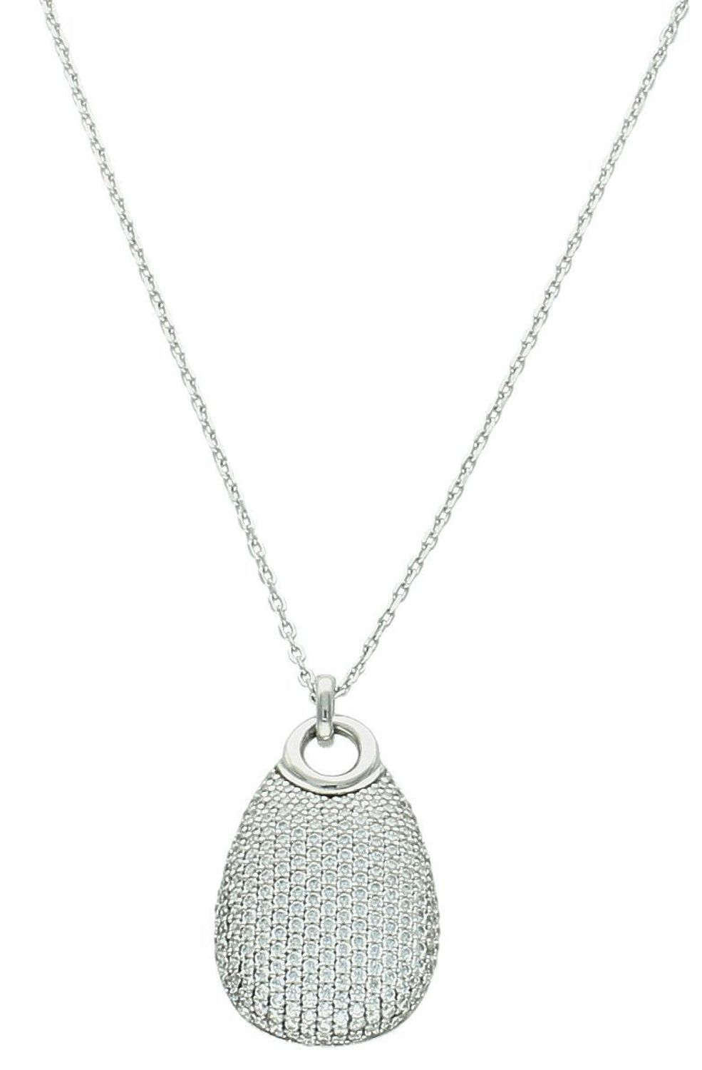 Naszyjnik damski srebrny 925 DIA-NSZ-3343-925 z zawieszką w kształcie łezki zdobioną cyrkoniami, długość 42+2 cm, zapięcie na karabińczyk. Elegancki i subtelny dodatek.1.jpg