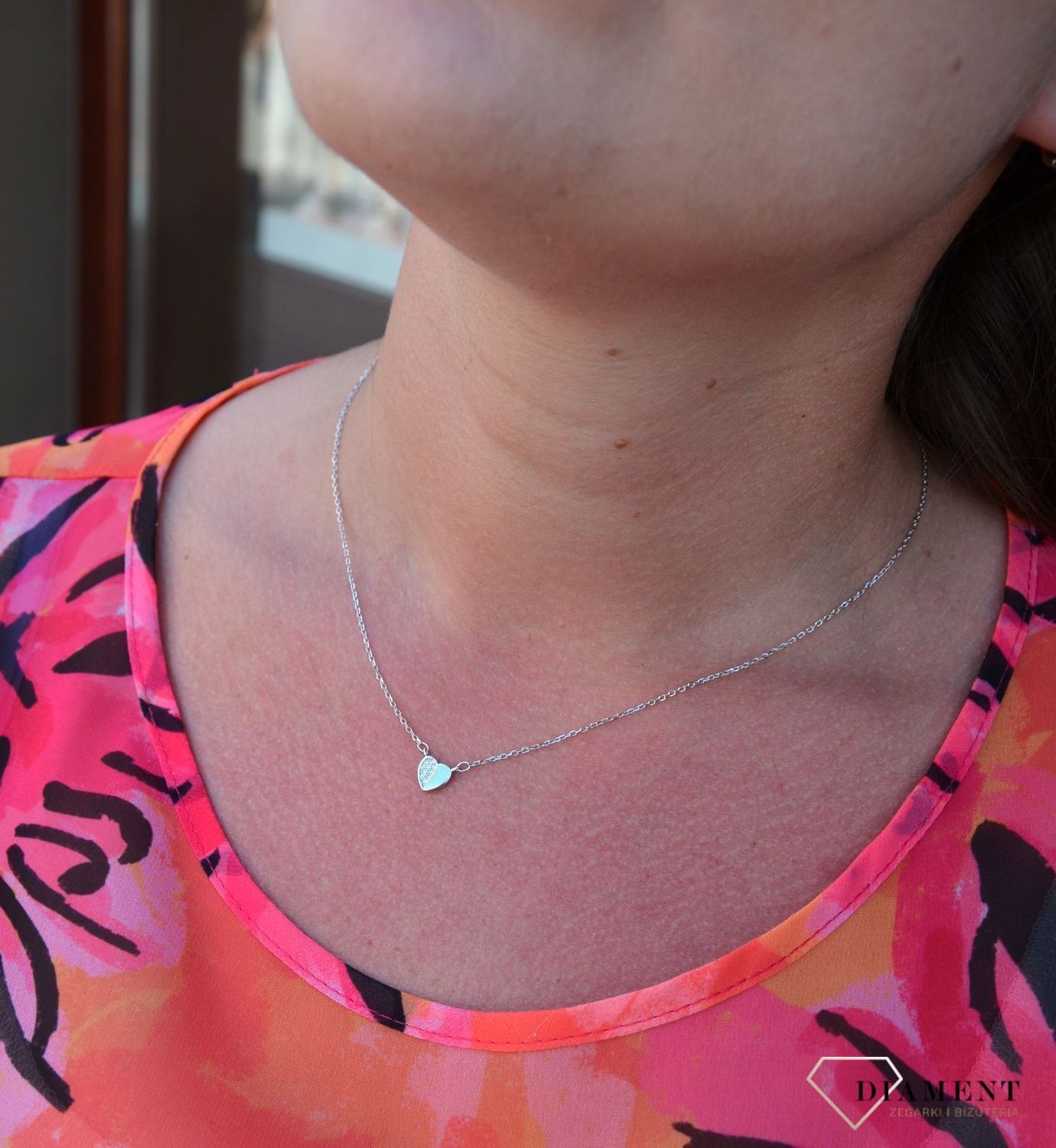 Srebrny naszyjnik zawieszka serce z cyrkonią DIA-NSZ-3546-925.jpg