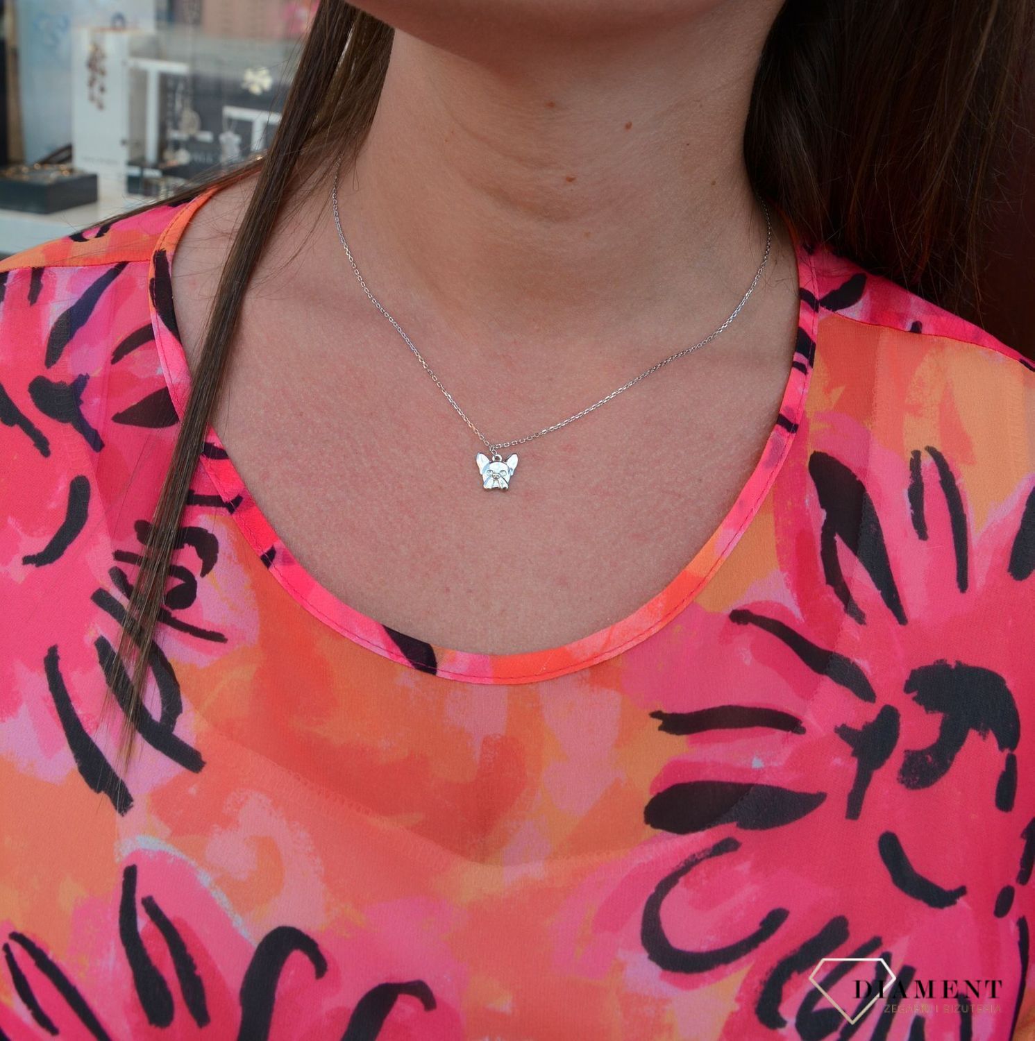 Srebrny naszyjnik zawieszka piesek buldog francuski DIA-NSZ-3550-925.jpg