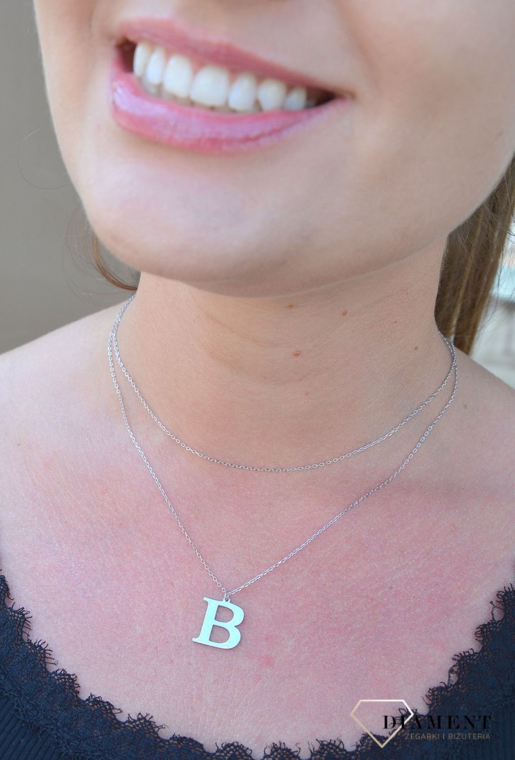 Srebrny naszyjnik Literka B DIA-NSZ-3551B-925.jpg