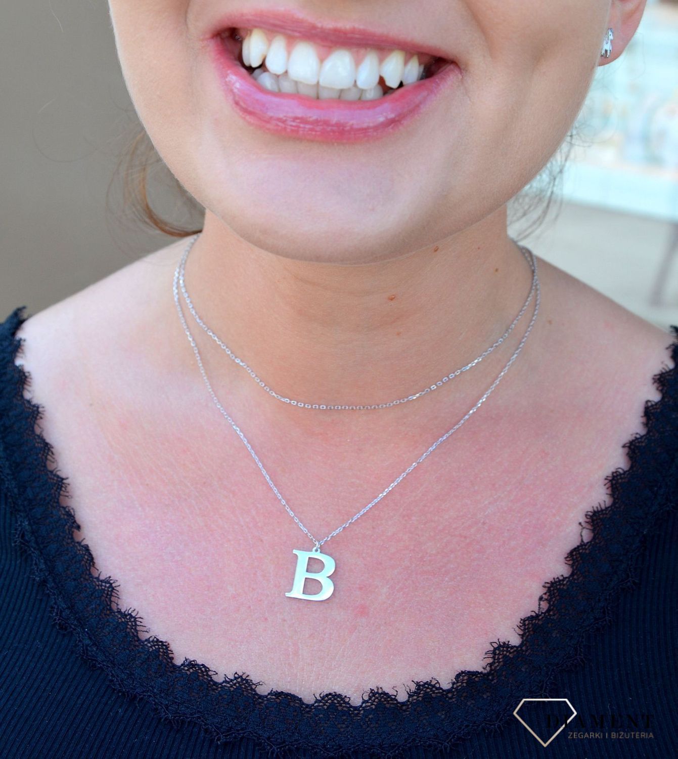 Srebrny naszyjnik Literka B DIA-NSZ-3551B-925.jpg