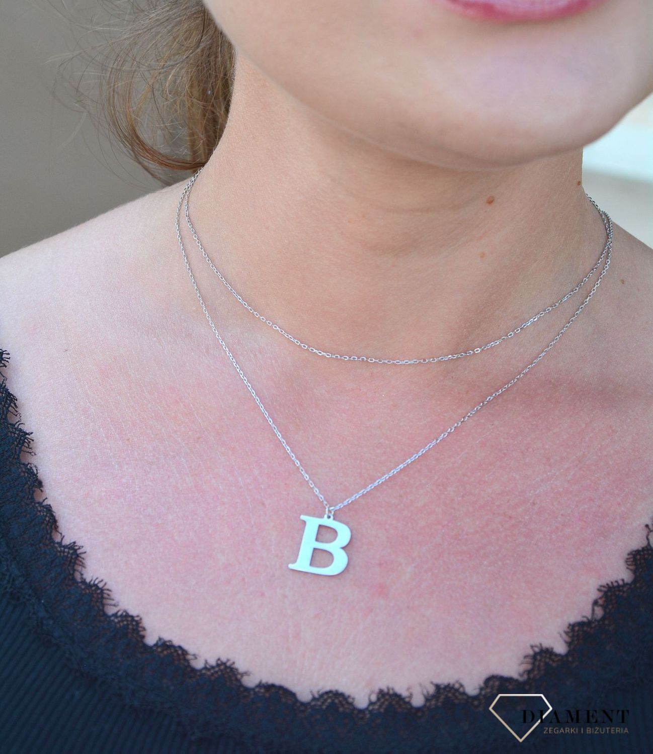 Srebrny naszyjnik Literka B DIA-NSZ-3551B-925.jpg