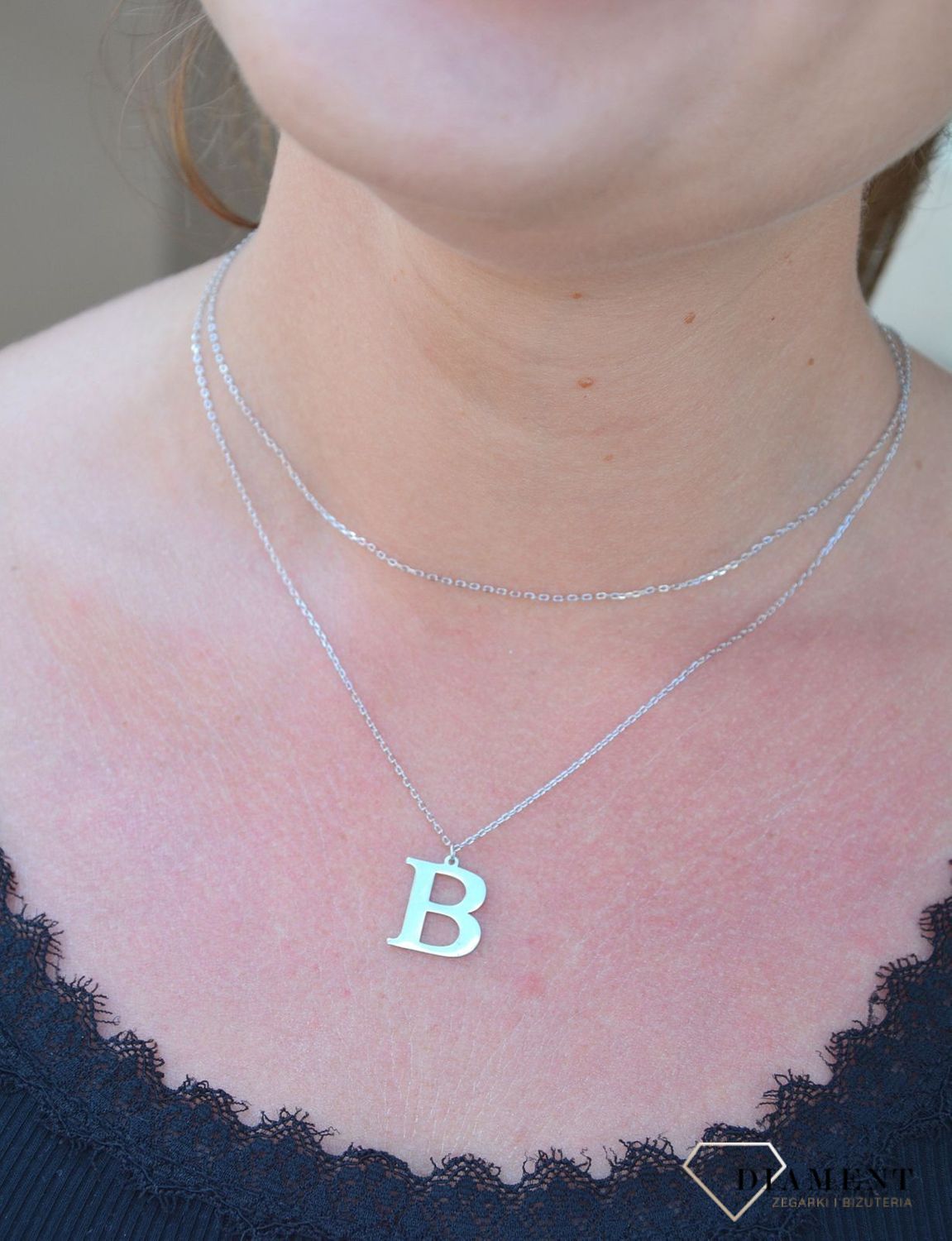 Srebrny naszyjnik Literka B DIA-NSZ-3551B-925.jpg