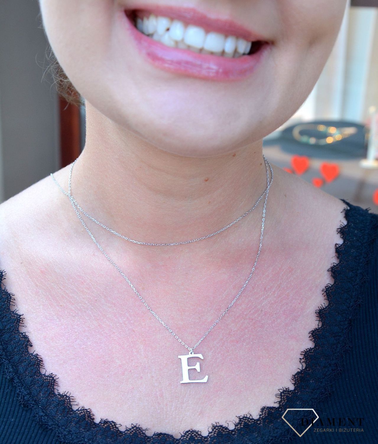 Srebrny naszyjnik Literka E DIA-NSZ-3551E-925.jpg