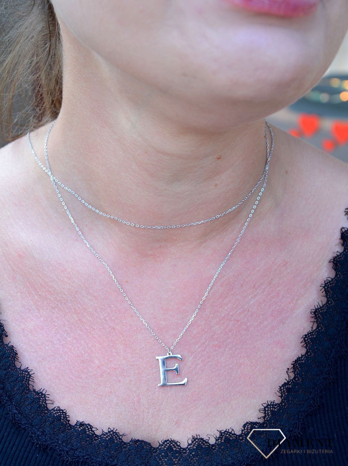 Srebrny naszyjnik Literka E DIA-NSZ-3551E-925.jpg