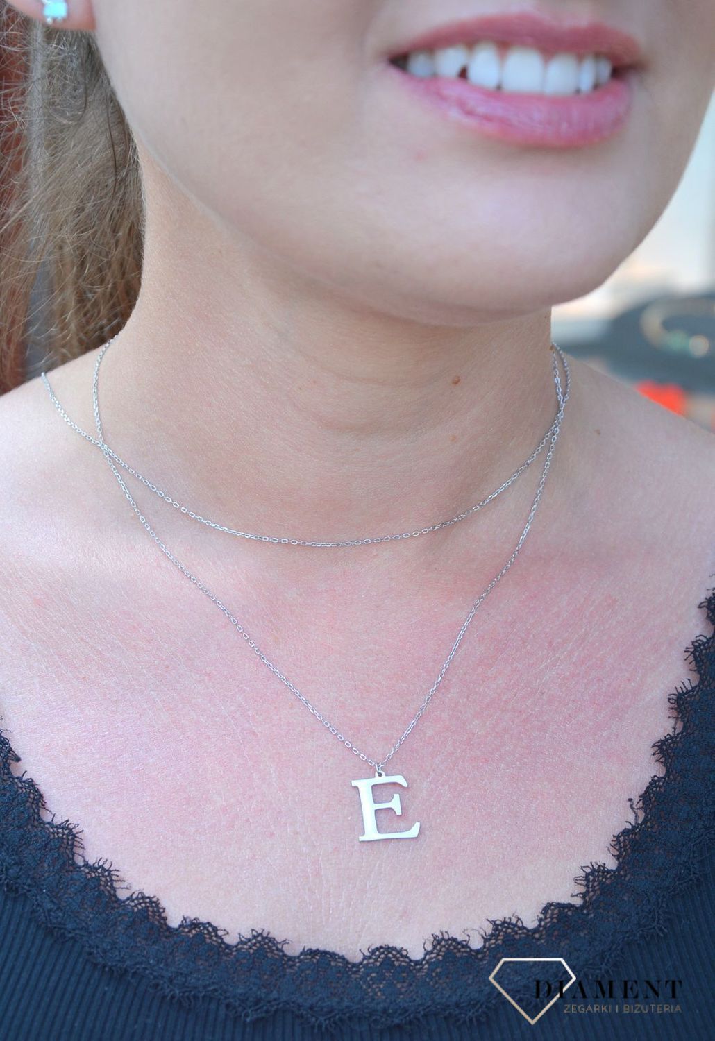 Srebrny naszyjnik Literka E DIA-NSZ-3551E-925.jpg