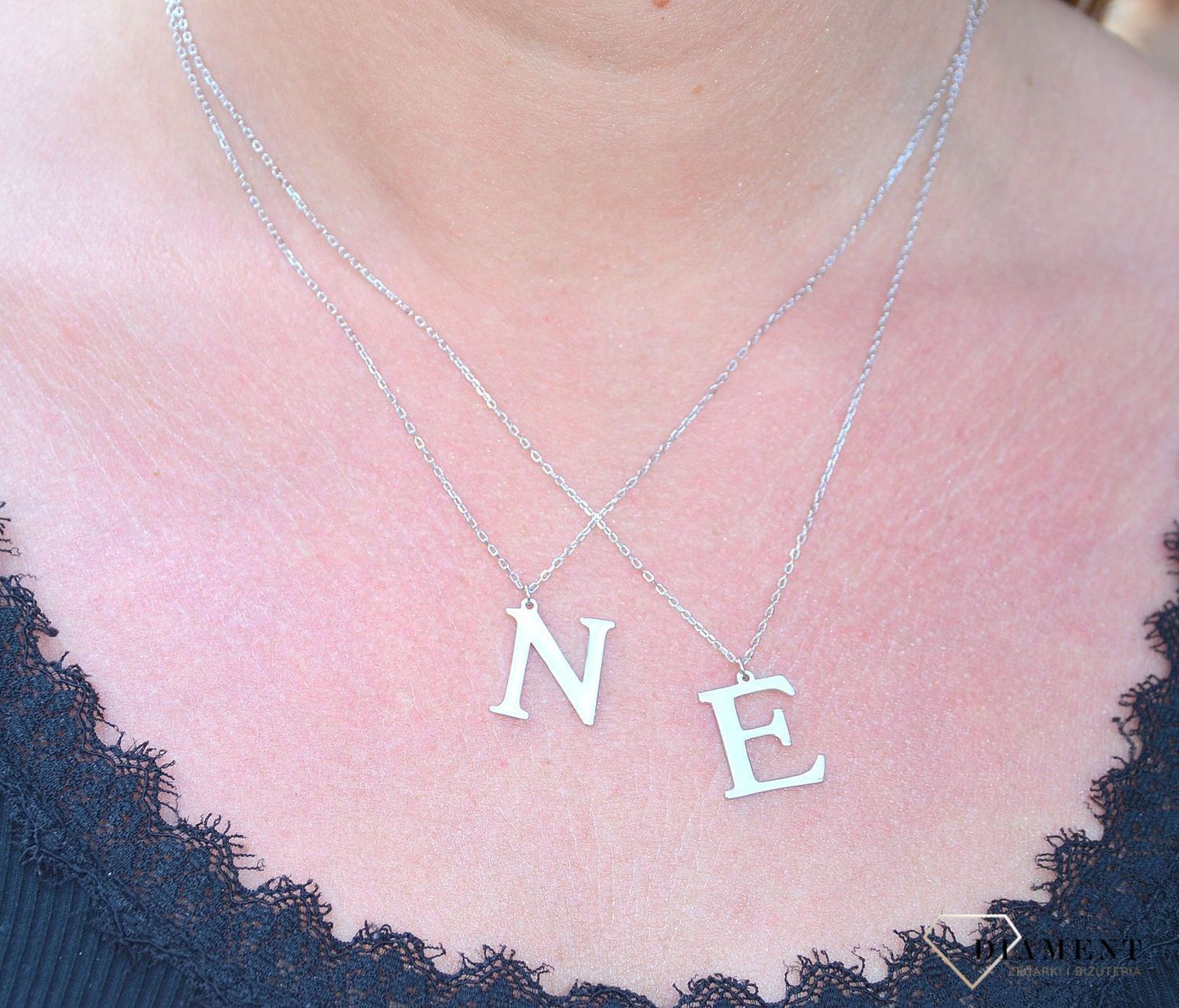 Srebrny naszyjnik Literka E DIA-NSZ-3551E-925.jpg